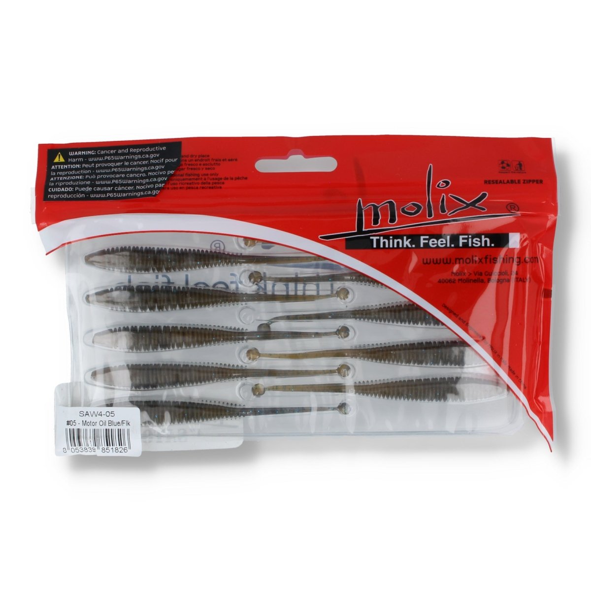 Molix Sator Worm 4" 05 Motor Oil Blue / Flk - Kunstköder