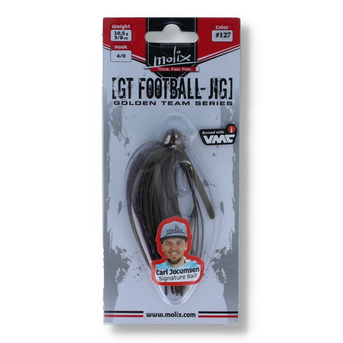 Molix GT Football - Jig 10,5g 127 Green Pumpkin Red / Purple - Haken & Zubehör