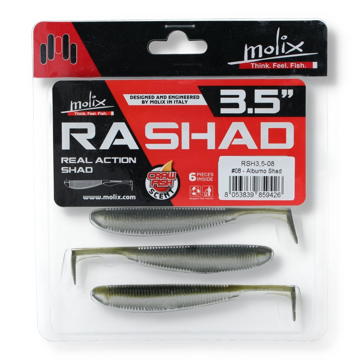 Molix RA Shad 3,5" 08 - Alburno Shad - Kunstköder