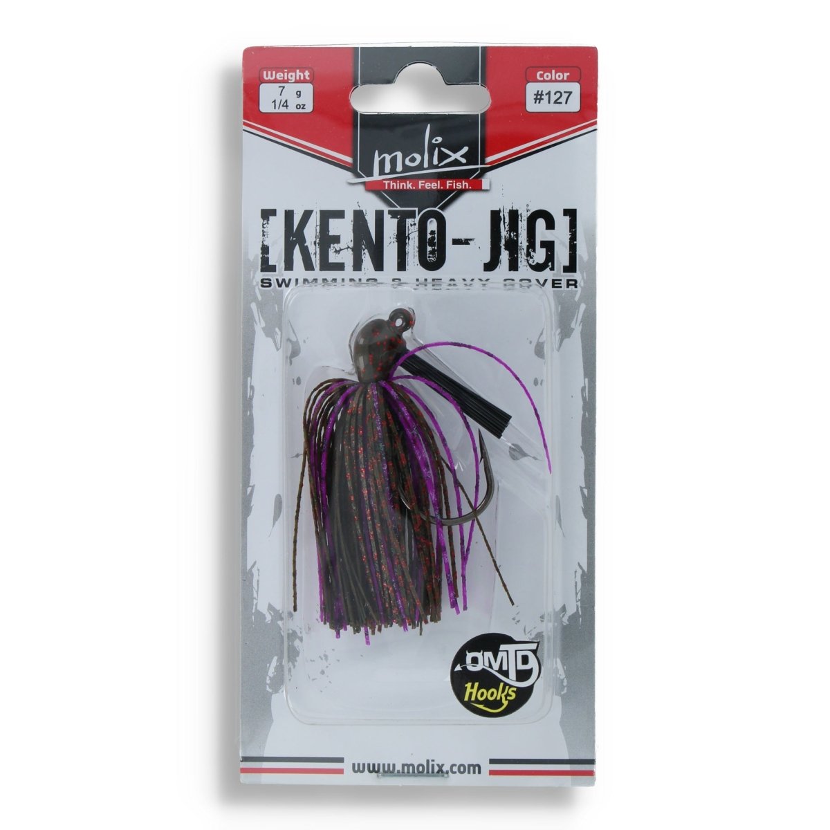 Molix Kento - Jig 7g 127 Green Pumpkin Red / Purple - Haken & Zubehör