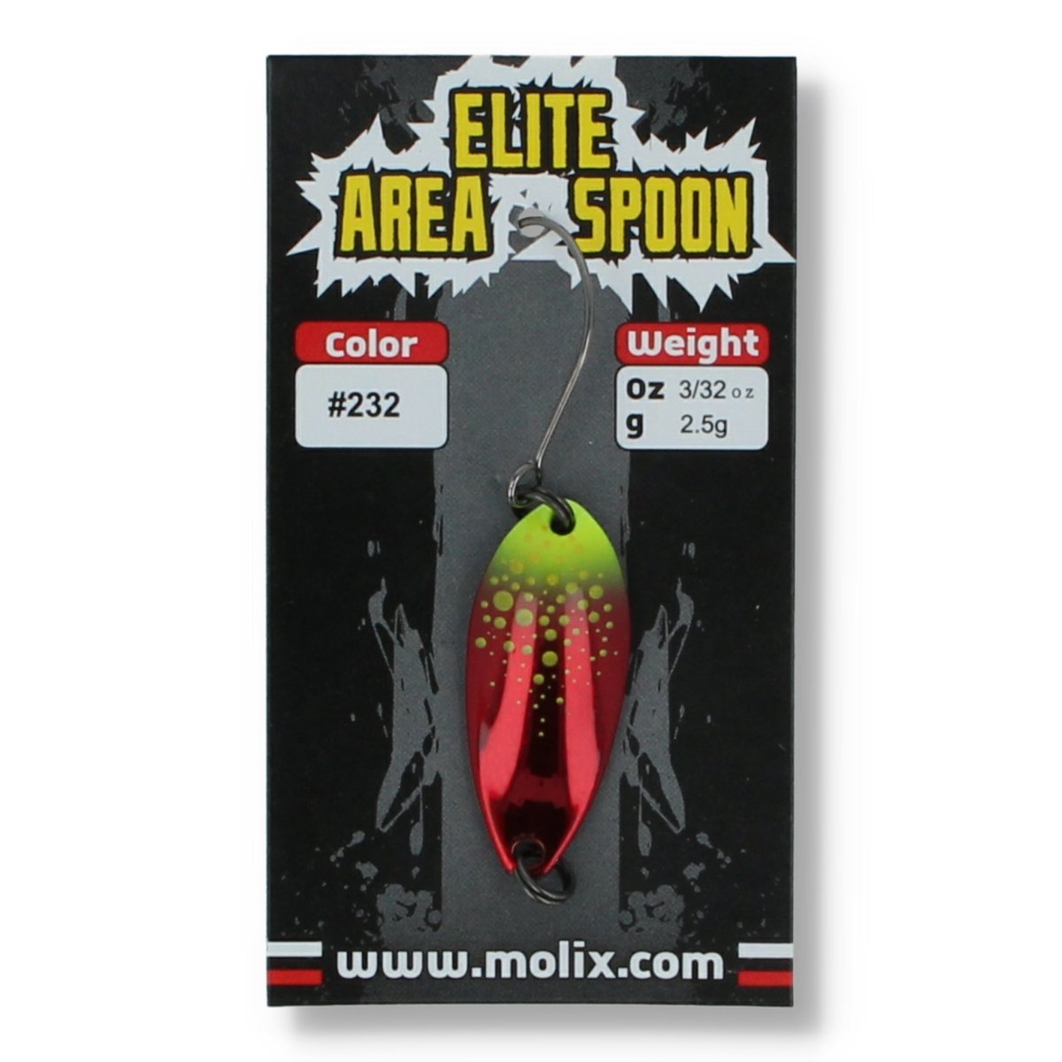 Molix Elite Area Spoon 2,5g 232 Red / Yellow Spots - Kunstköder