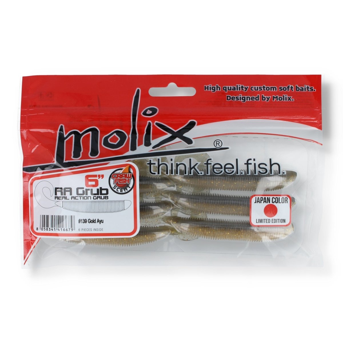 Molix RA Grub 6" 139 Gold Ayu - Kunstköder
