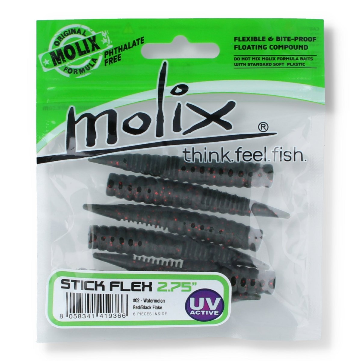 Molix Stick Flex 2,75'' 02 Watermelon Red/Black Flake - Kunstköder