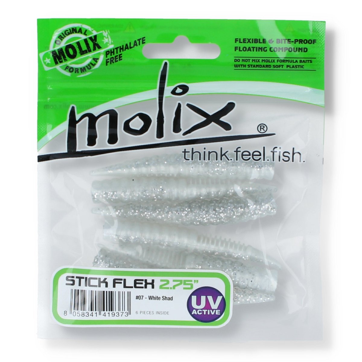 Molix Stick Flex 2,75'' 07 White Shad - Kunstköder