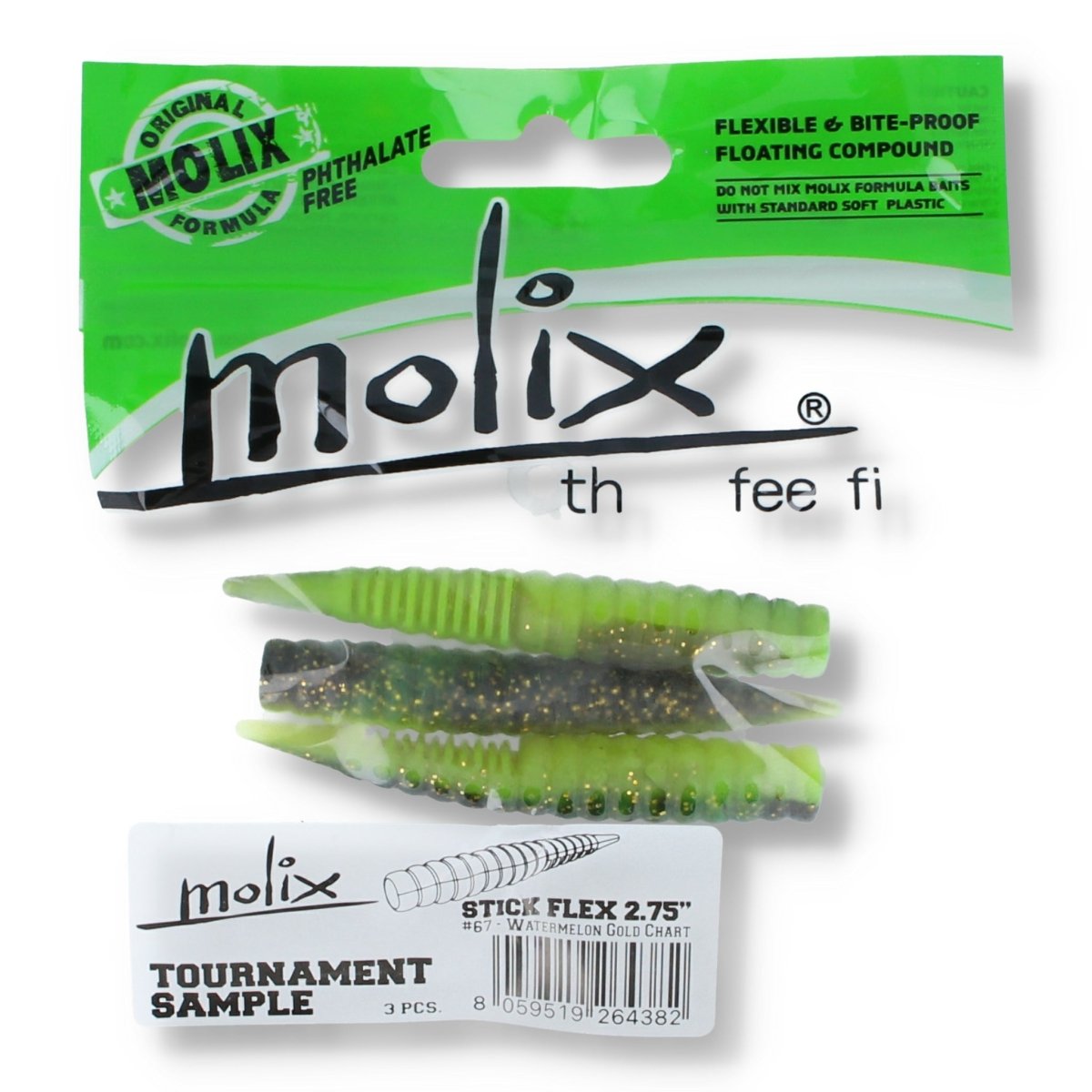 Molix Stick Flex Tournament Sample 2,75'' 67 Watermelon Gold Chart - Kunstköder
