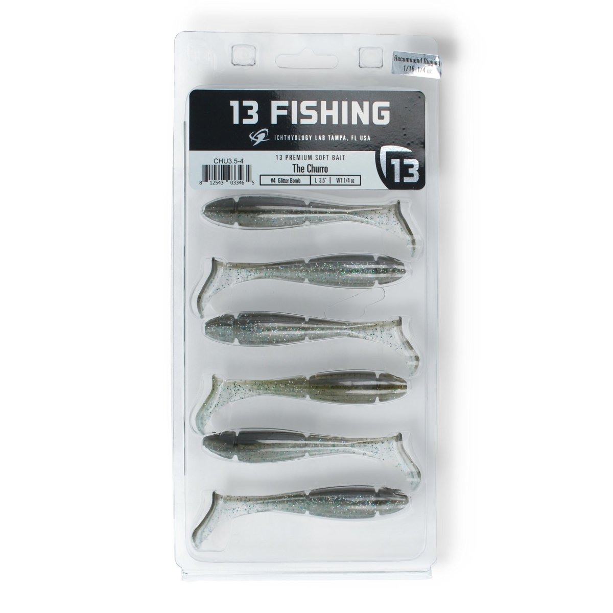 13 Fishing The Churro 3,5" 4 Glitter Bomb - Kunstköder