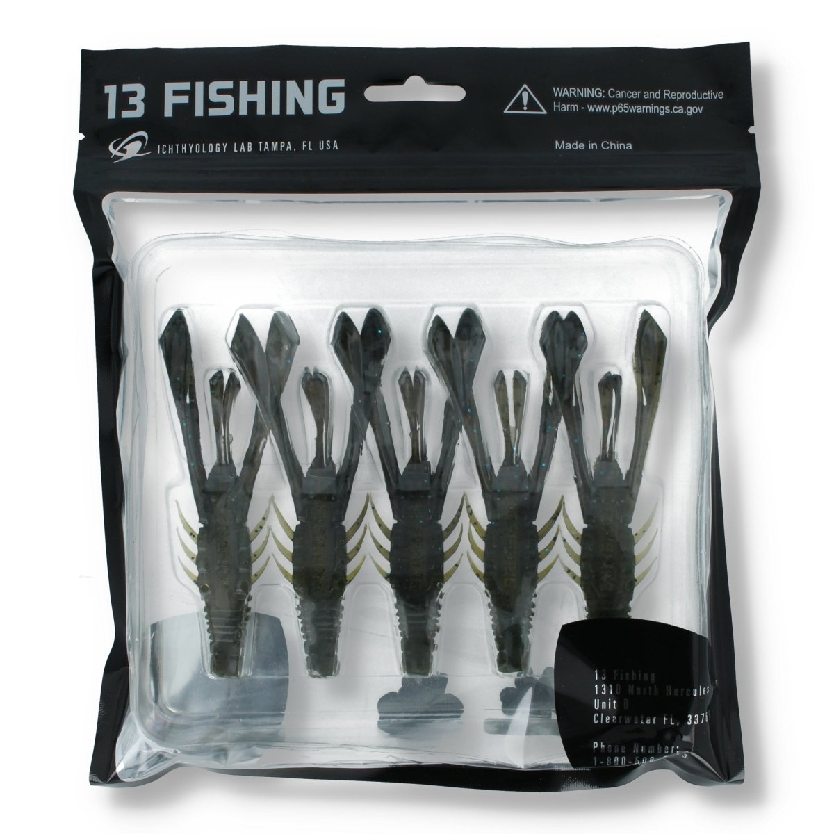 13 Fishing Wobble - Craw Rabbit Ear Tail 4,25" 16 Black & Tan - Kunstköder