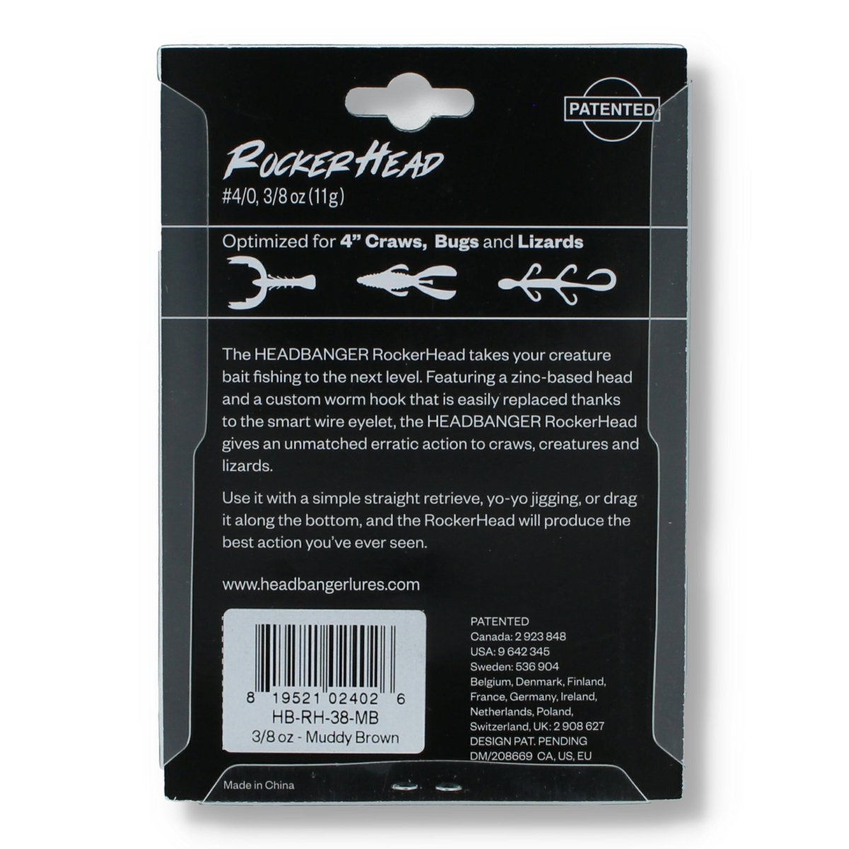 Headbanger RockerHead 4/0 - 10,5gr Muddy Brown - Haken & Zubehör