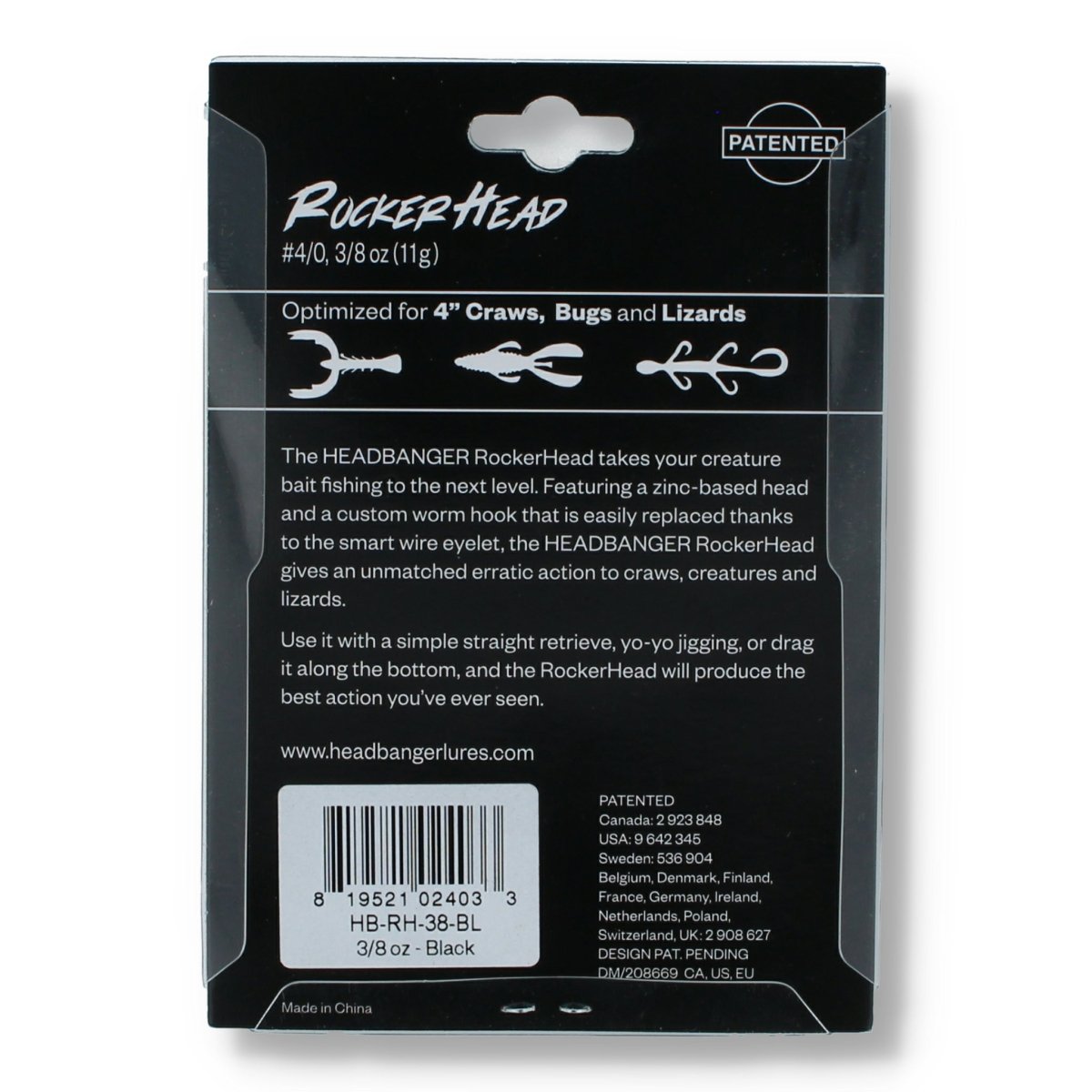 Headbanger RockerHead 4/0 - 10,5gr Black/Brown/Green - Haken & Zubehör