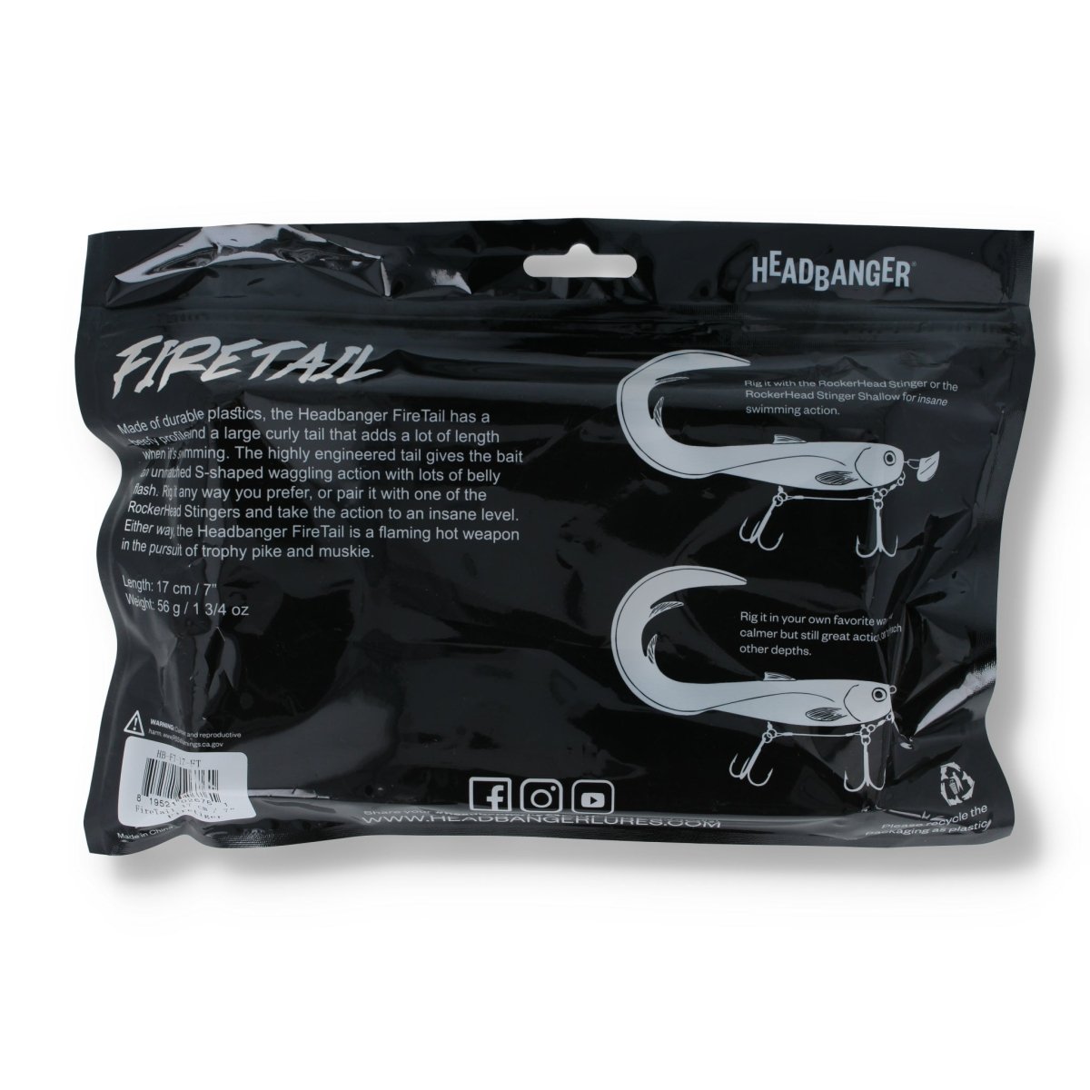 Headbanger FireTail 7" Firetiger - Kunstköder