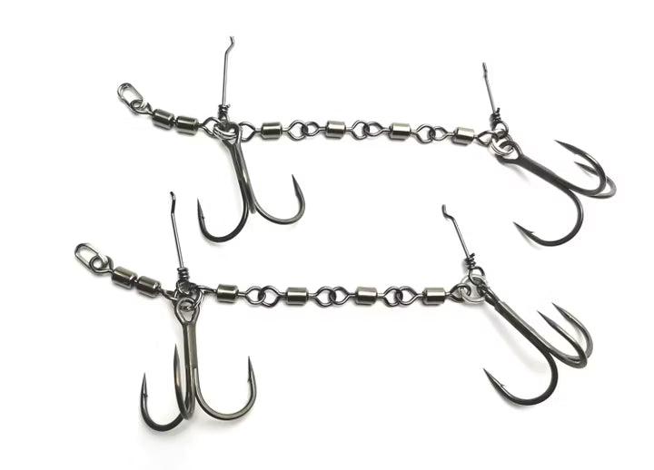 Pikecraft 4-fach Wirbel Stinger Rig (2/0 - 3/0) - 2 Stück