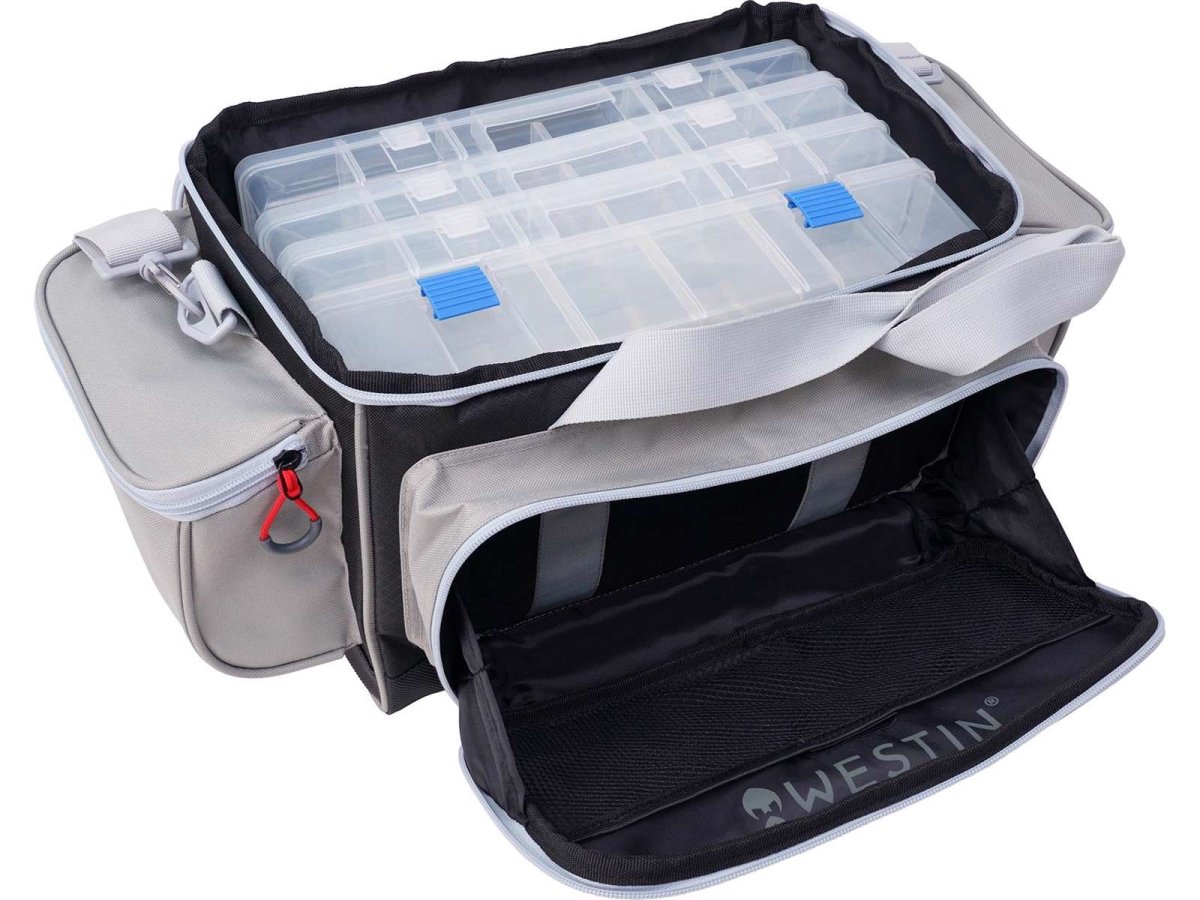 Westin W3 LURE LOADER mit 4 Boxen Grau / Schwarz - Large - Haken & Zubehör