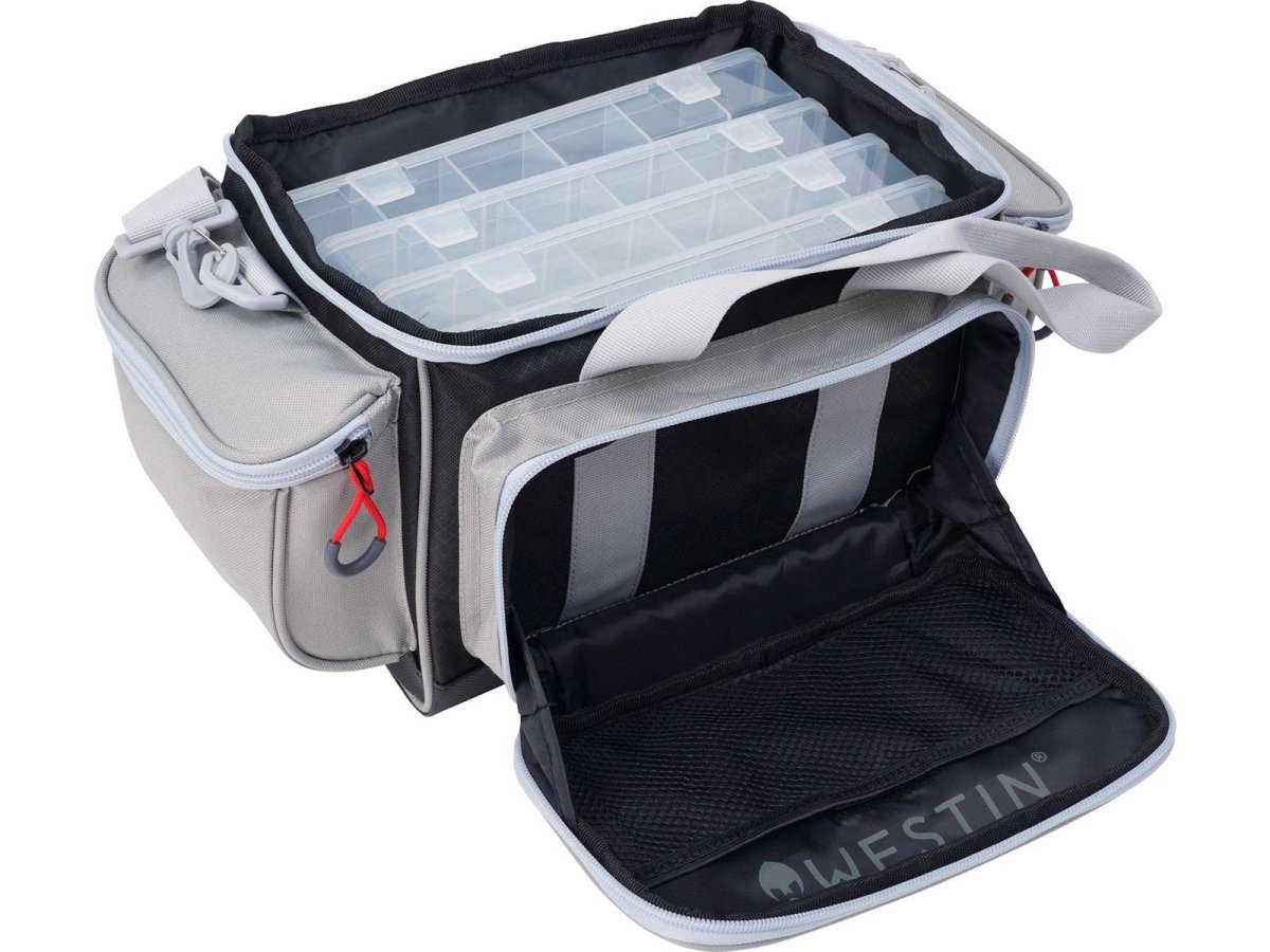 Westin W3 LURE LOADER mit 4 Boxen Grau / Schwarz - Small - Haken & Zubehör