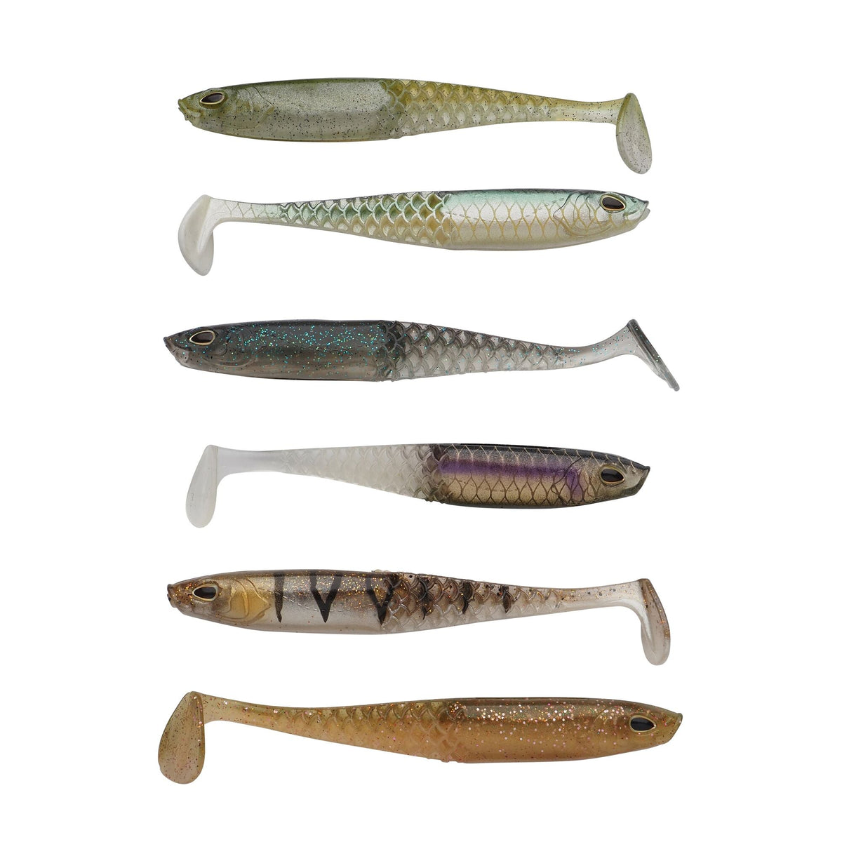 Berkley PowerBait Cullshad Slim Mix Pack 7,5cm bis 15cm 10cm / 5g / 6 Stück Clear Water - Gummifisch