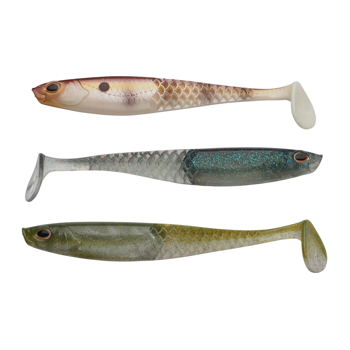 Berkley PowerBait Cullshad Slim Mix Pack 7,5cm bis 15cm 15cm / 17g / 3 Stück Clear Water - Gummifisch