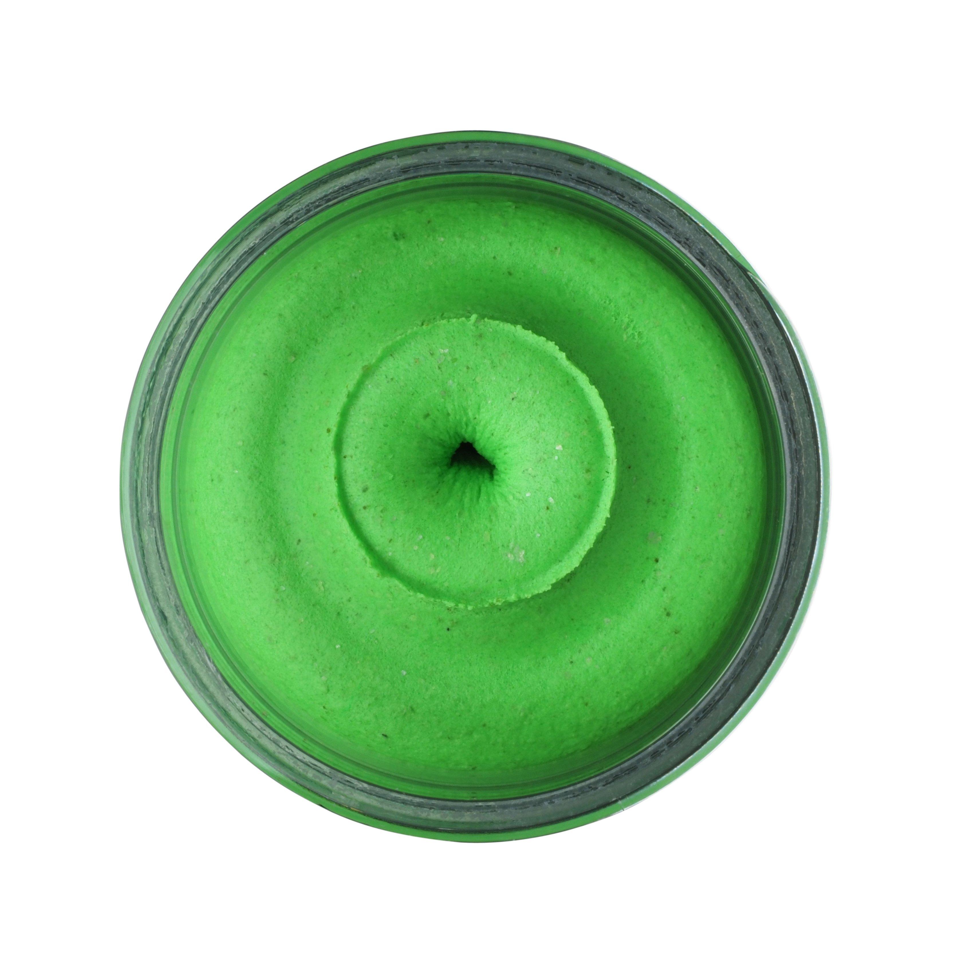 Berkley PowerBait Natural Glitter Trout Dough Garlic 50 g – Forellenteig mit Knoblauch - Aroma Spring Green Glitter - Forellenköder