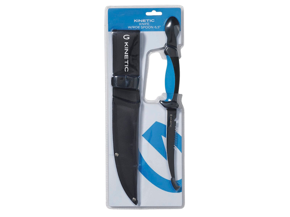 Kinetic Knife with Roe Spoon 16 cm Black/Blue