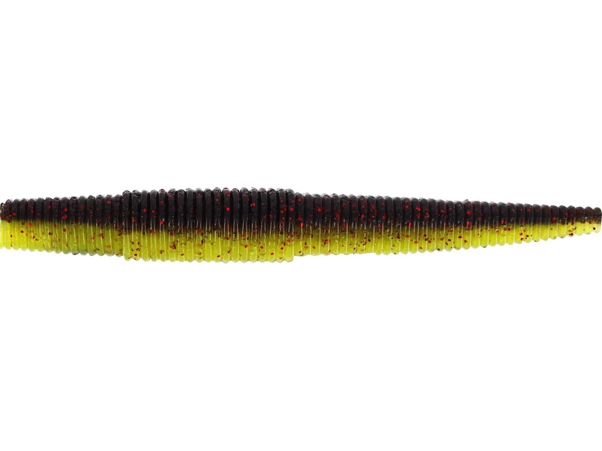 Westin NED WORM 2.8" BLACK/CHARTREUSE - Kunstköder