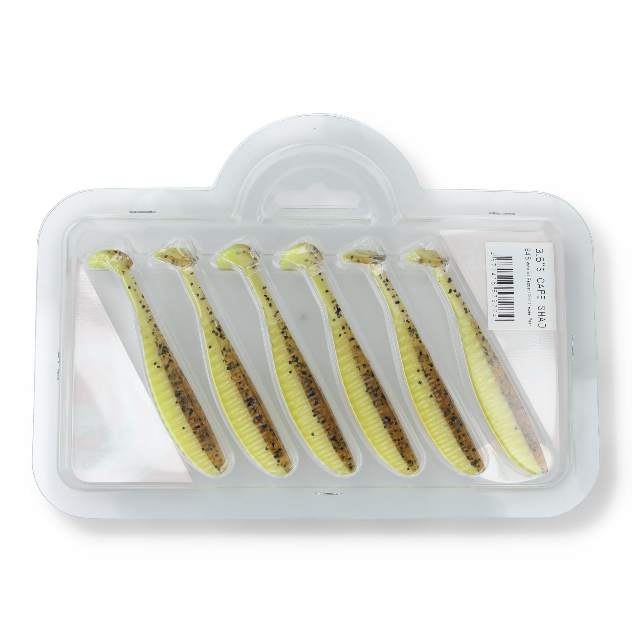 Reins S - Cape Shad 3.5" (8.9cm) B49 Chika Orange/Chartreuse Silver Glitter - Softbait