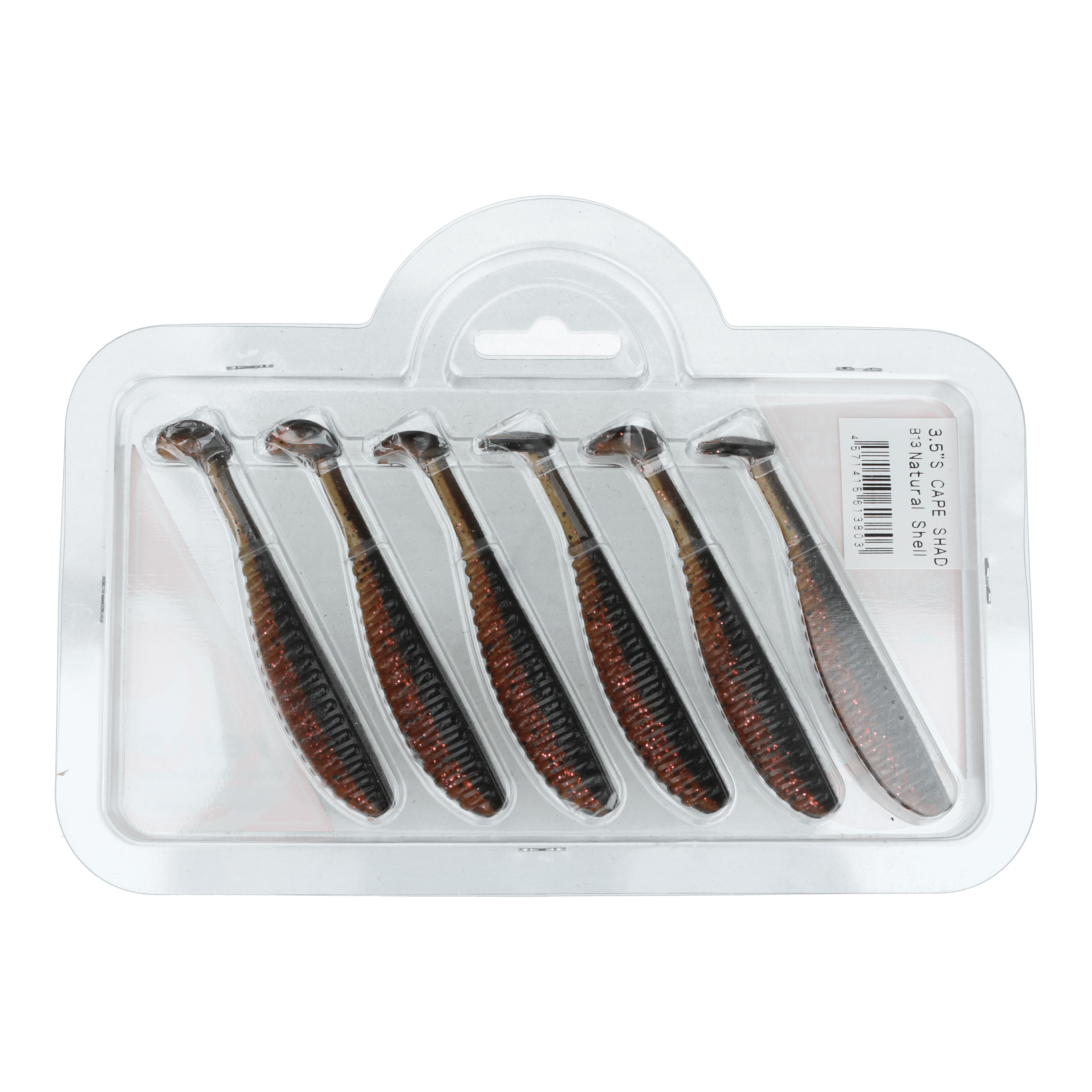 Reins S - Cape Shad 3.5" (8.9cm) B49 Chika Orange/Chartreuse Silver Glitter - Softbait