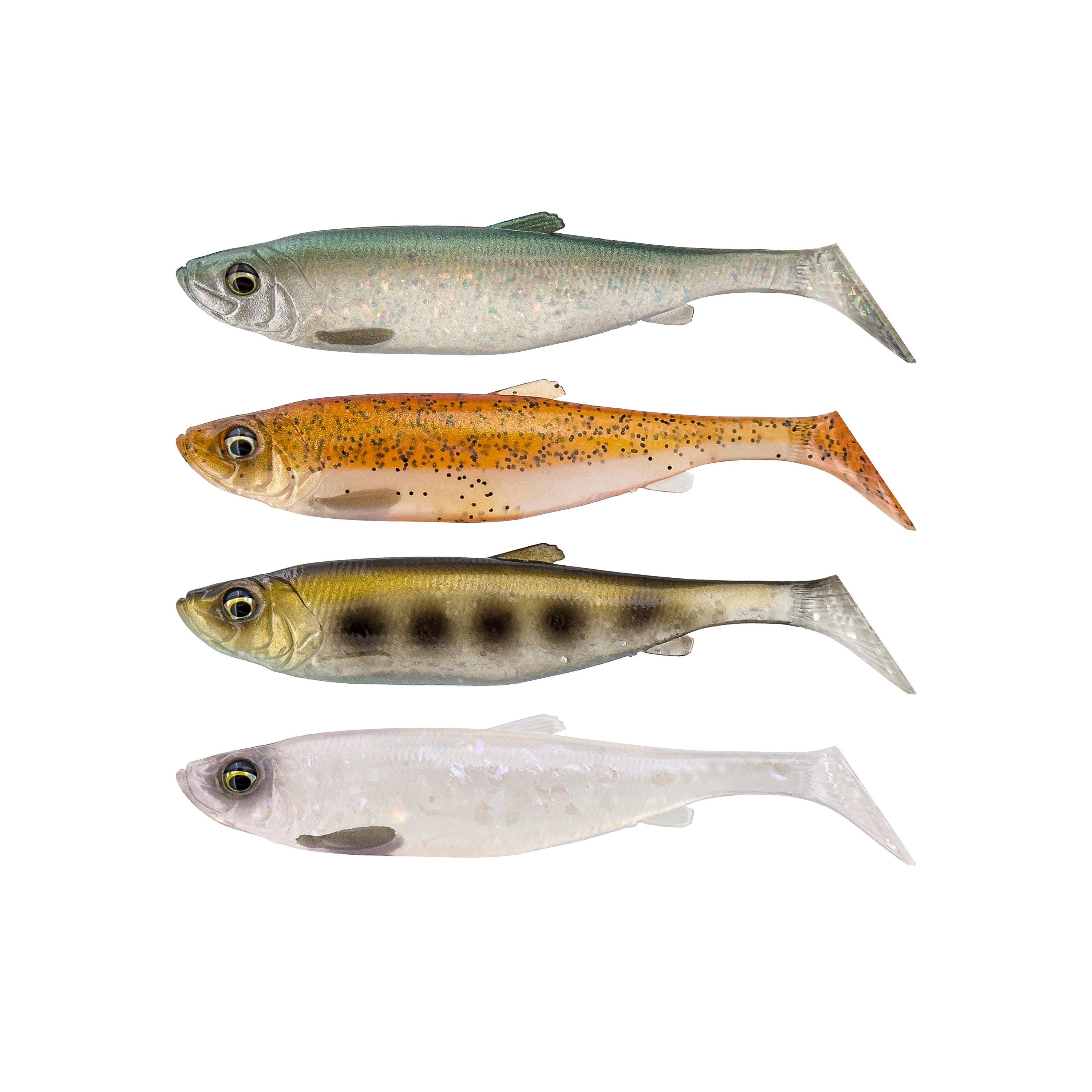 Savage Gear 3D Herring Shad Mix – Gummifisch - Set 9cm / 5g / 4 Stk Clear Water Mix - Gummiköder