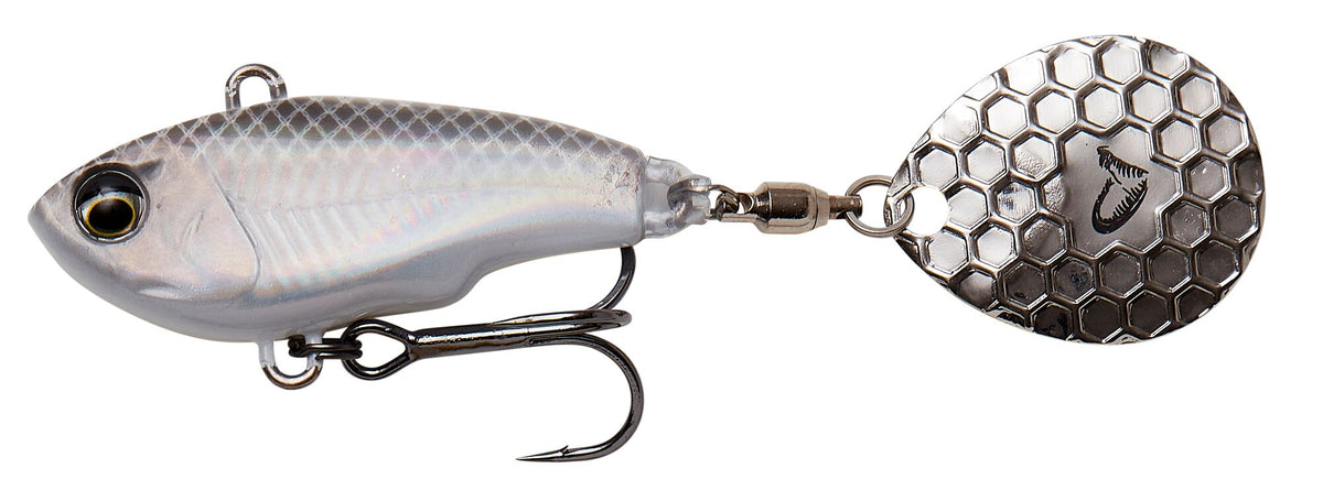 Savage Gear Fat Tail Spin 5,5cm 9g / 6,5cm 16g Sinking 5,5cm / 9g White Silver - Spinjig