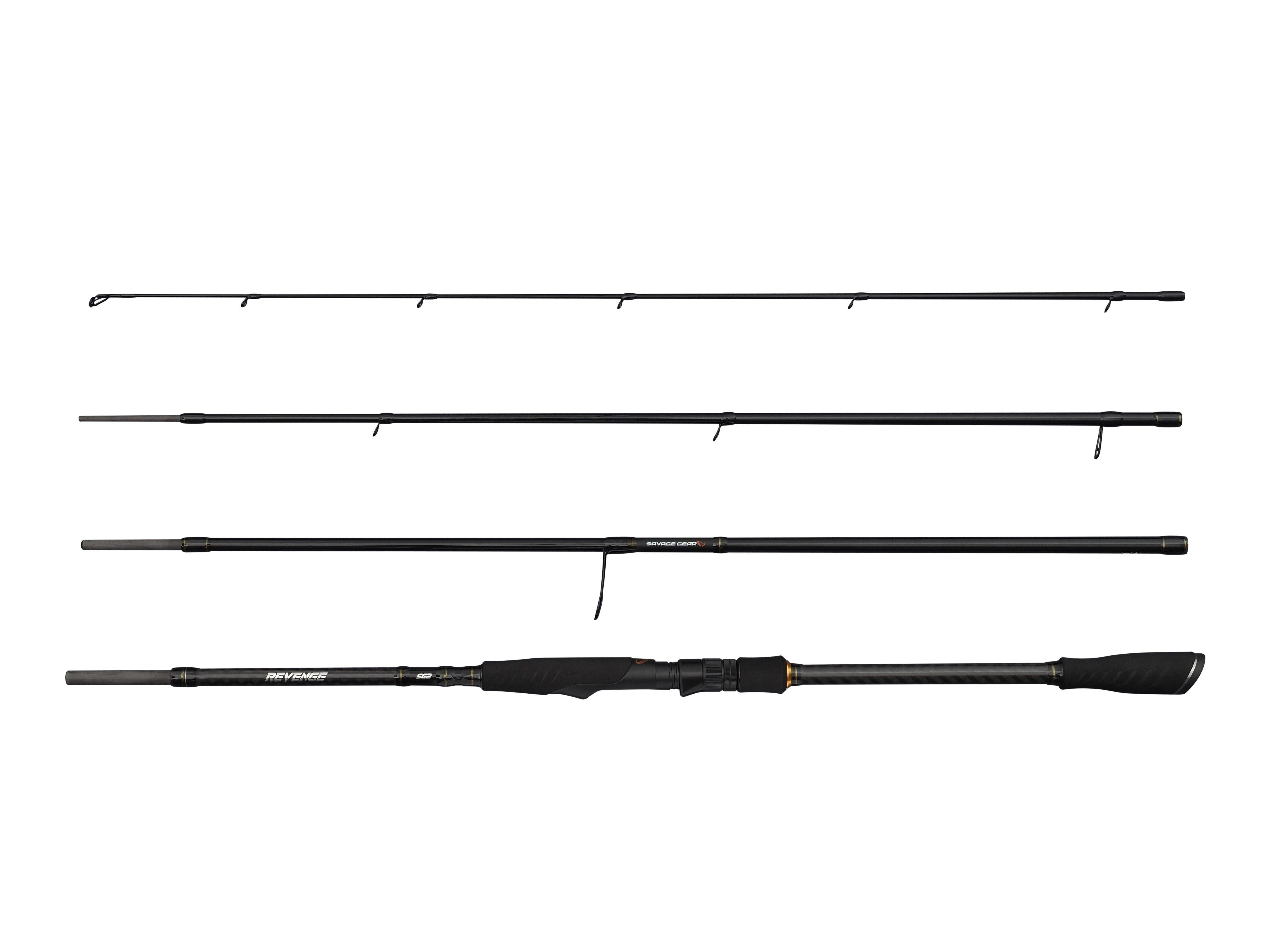Savage Gear Revenge SG2 Medium Game Travel – 4 - teilige Reise - Spinnrute für Zander & Hecht 2.15m / 10 - 40g - Angelrute - reisrute - spinning