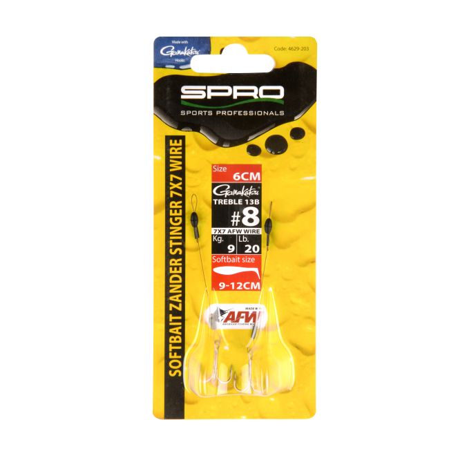 Spro Softbait Zander Stinger 7x7 Wire 4cm 8 - Haken & Zubehör