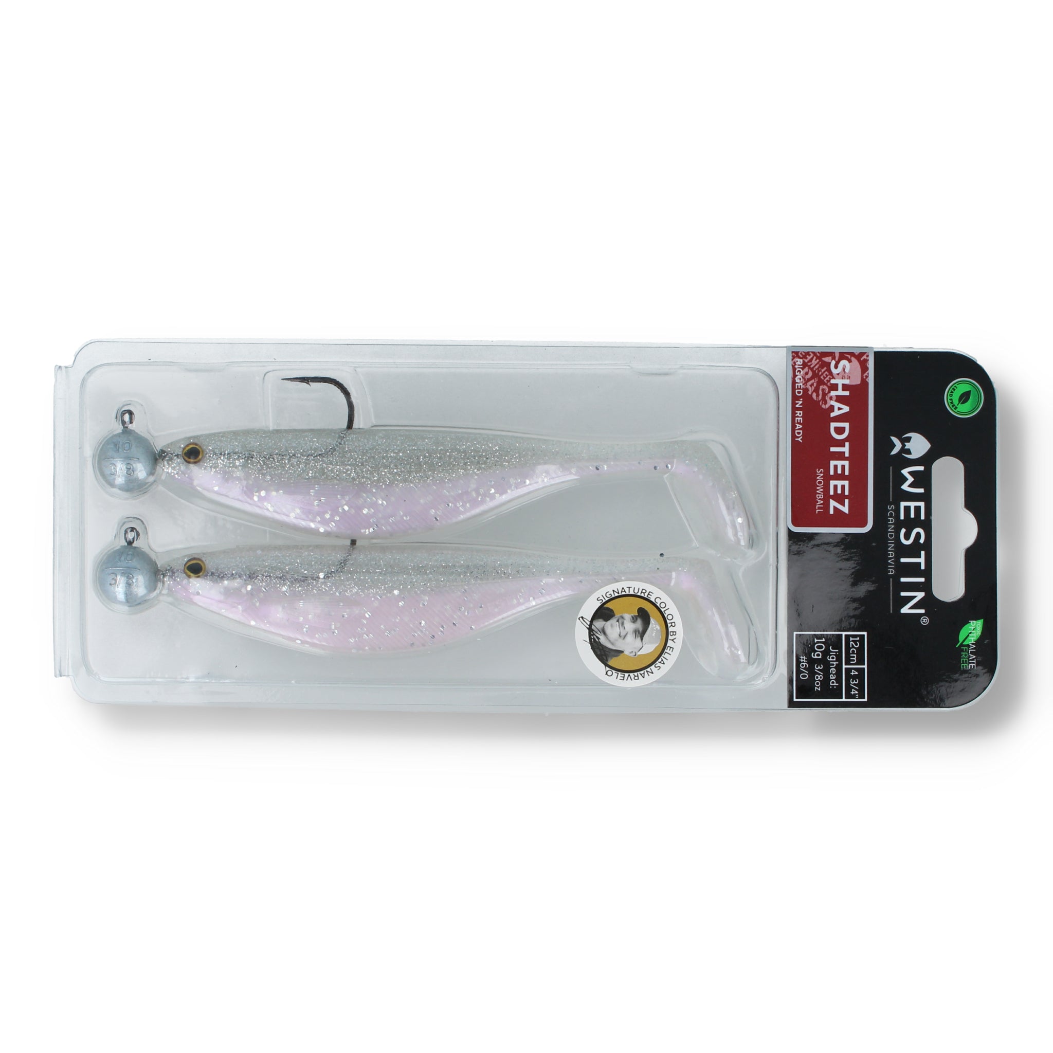 Westin Shadteez Slim R 'N R 12cm (4.7") Rigged and Ready - 2 Stück Snowball - Kunstköder