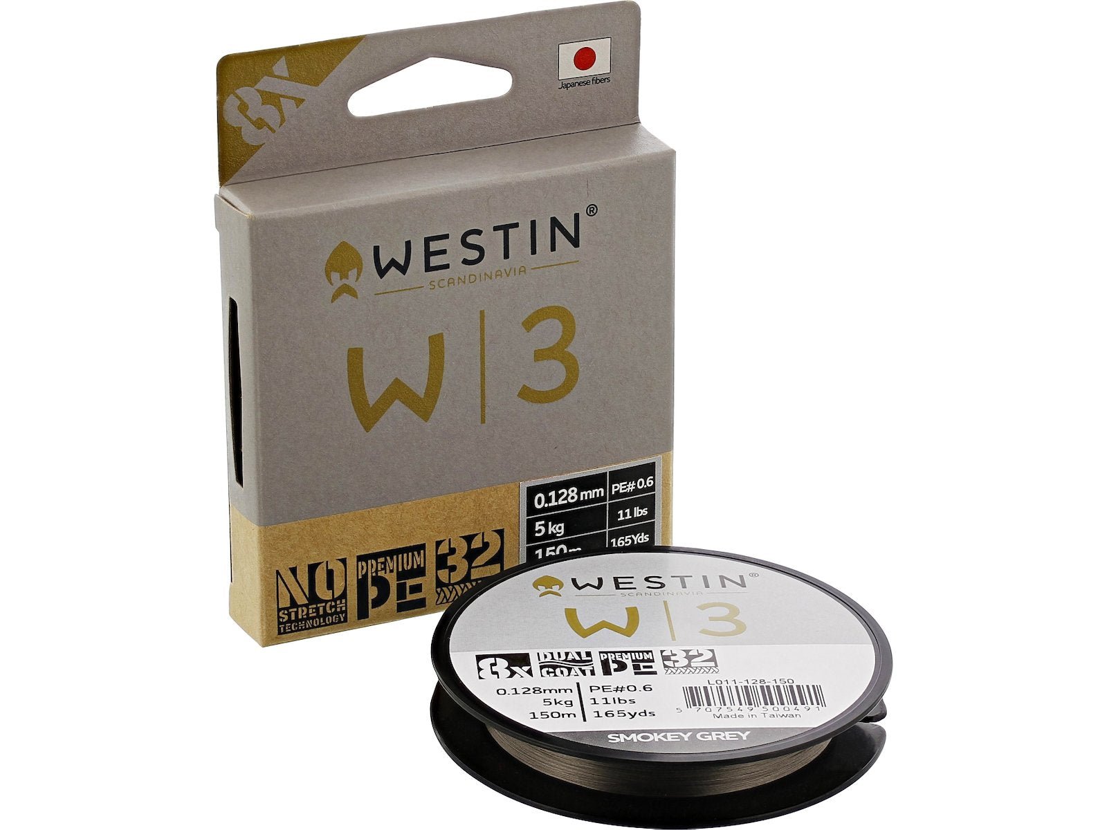 Westin W3 8 - Braid 150M Smokey Grey 0.08mm / 3kg -