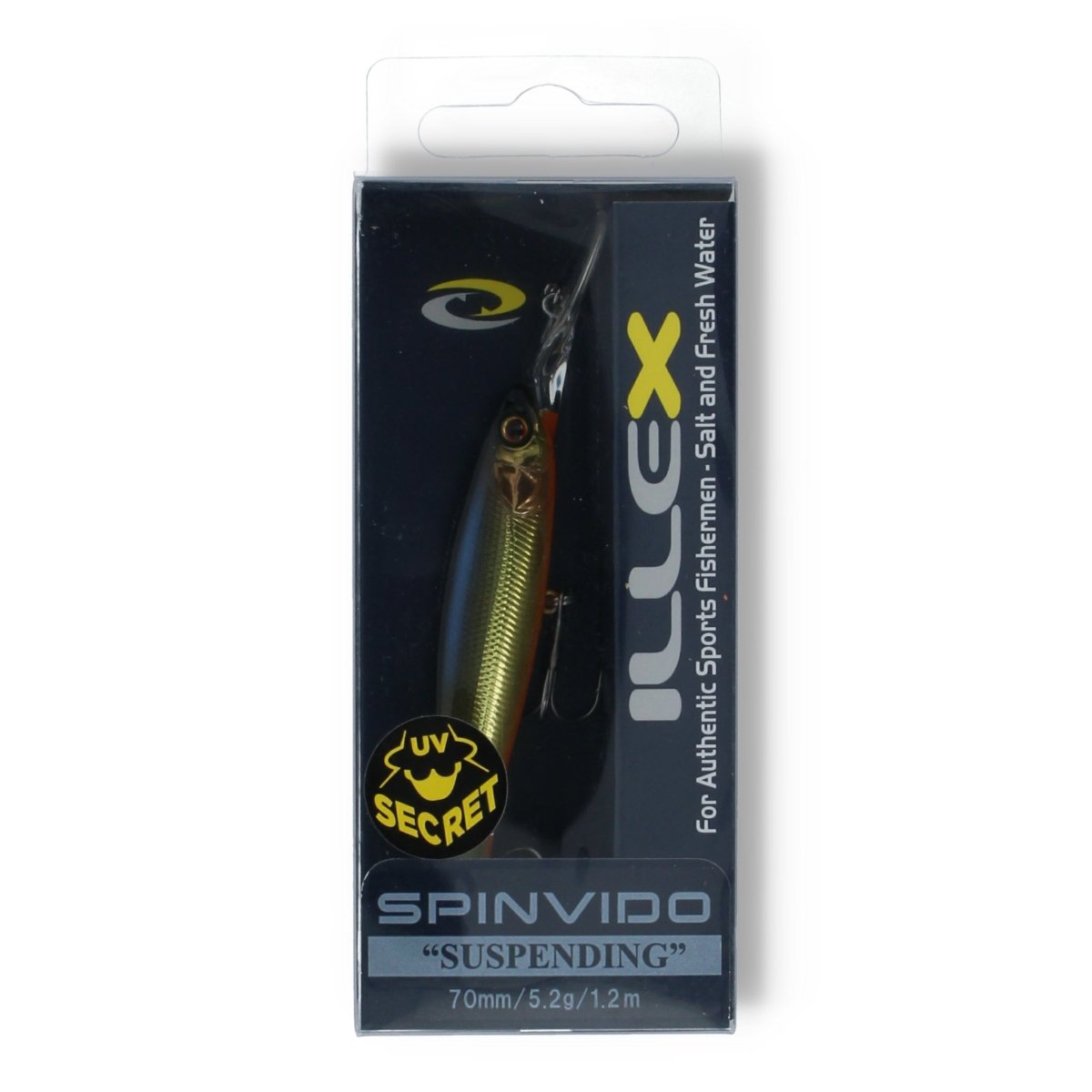 Illex Spinvido 2,8" UV Secret Gold Baitfish - Kunstköder