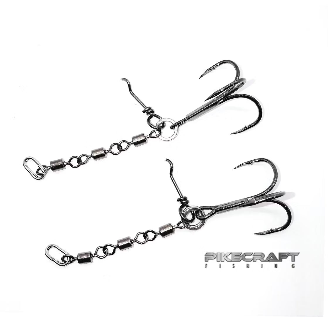 Pikecraft 3-Fach Wirbel Stinger Rig M (1/0 - 2/0 - 3/0) - 2 Stück
