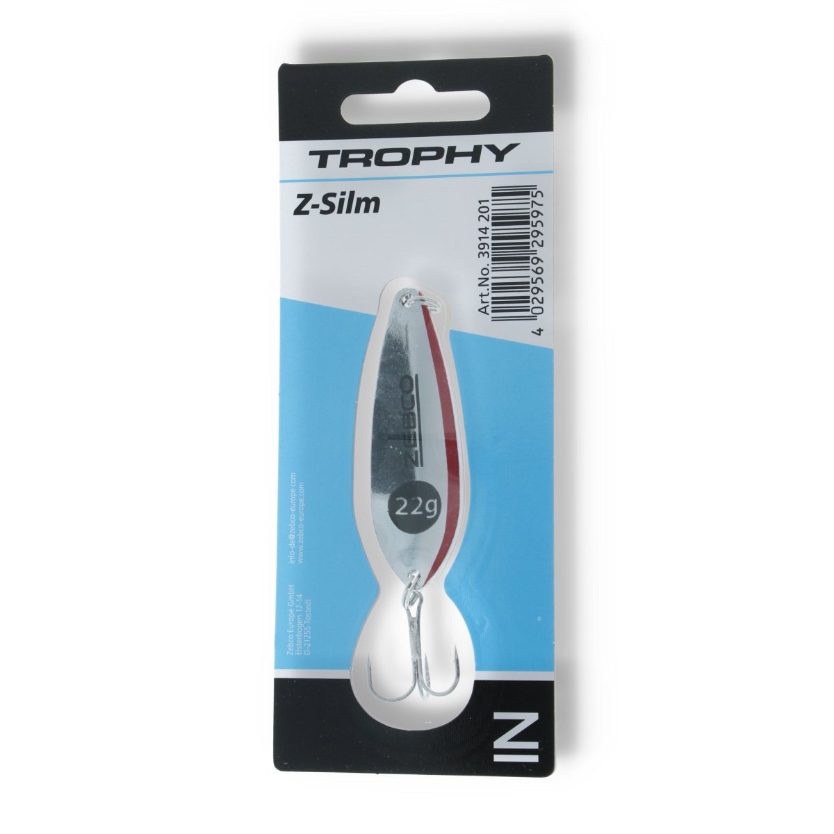 Zebco Trophy Z - Slim 22g Silver / Red - Kunstköder