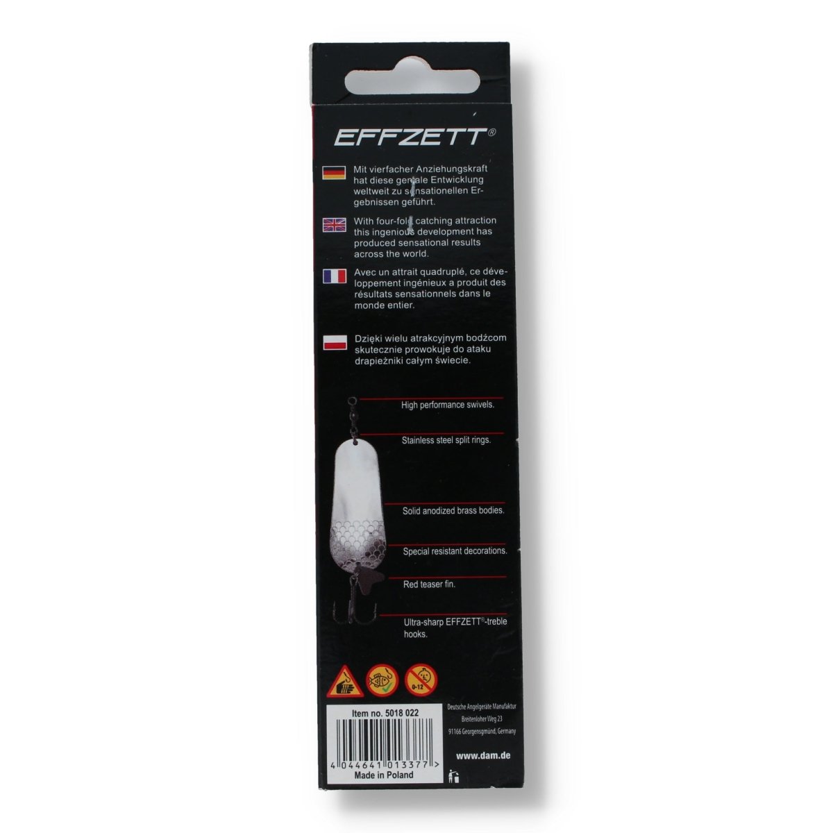 DAM Effzett Blinker Das Original Twin Spoon 2,2" Silber 22g - Kunstköder