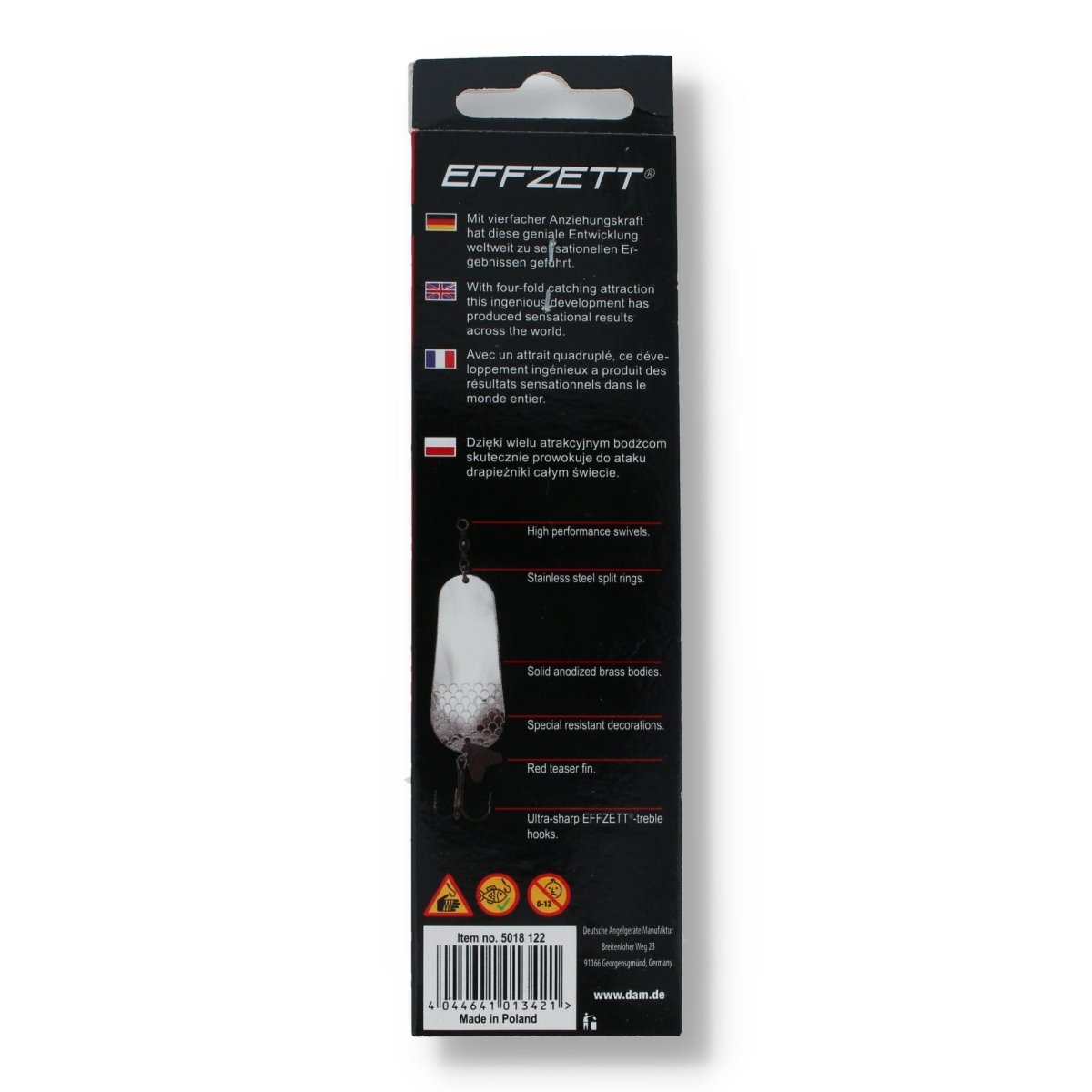 DAM Effzett Blinker Das Original Twin Spoon 2,2" Gold 22g - Kunstköder