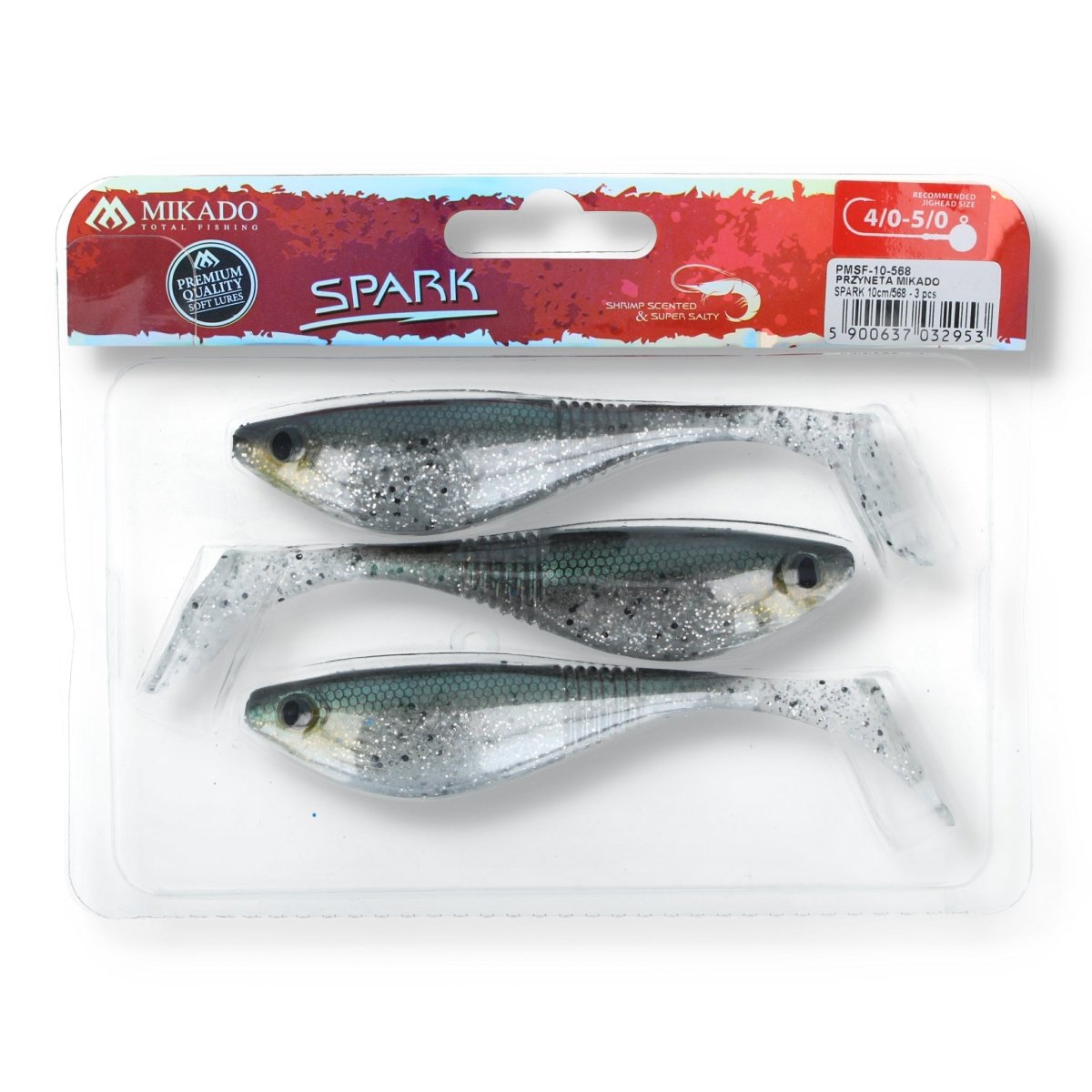 Mikado Spark 4" 568 Green Silver - Kunstköder