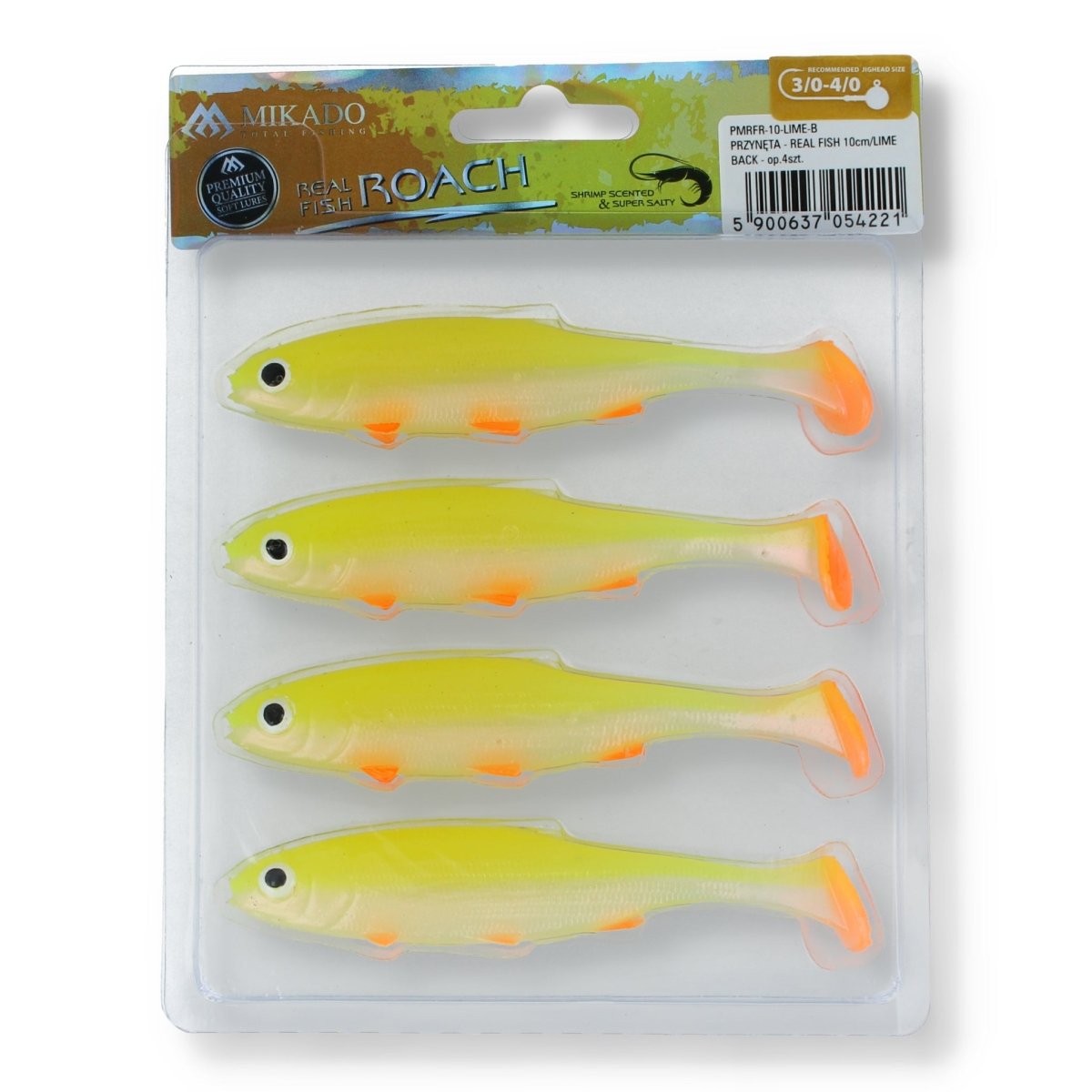 Mikado Real Fish Roach 4" Lime Back - Kunstköder