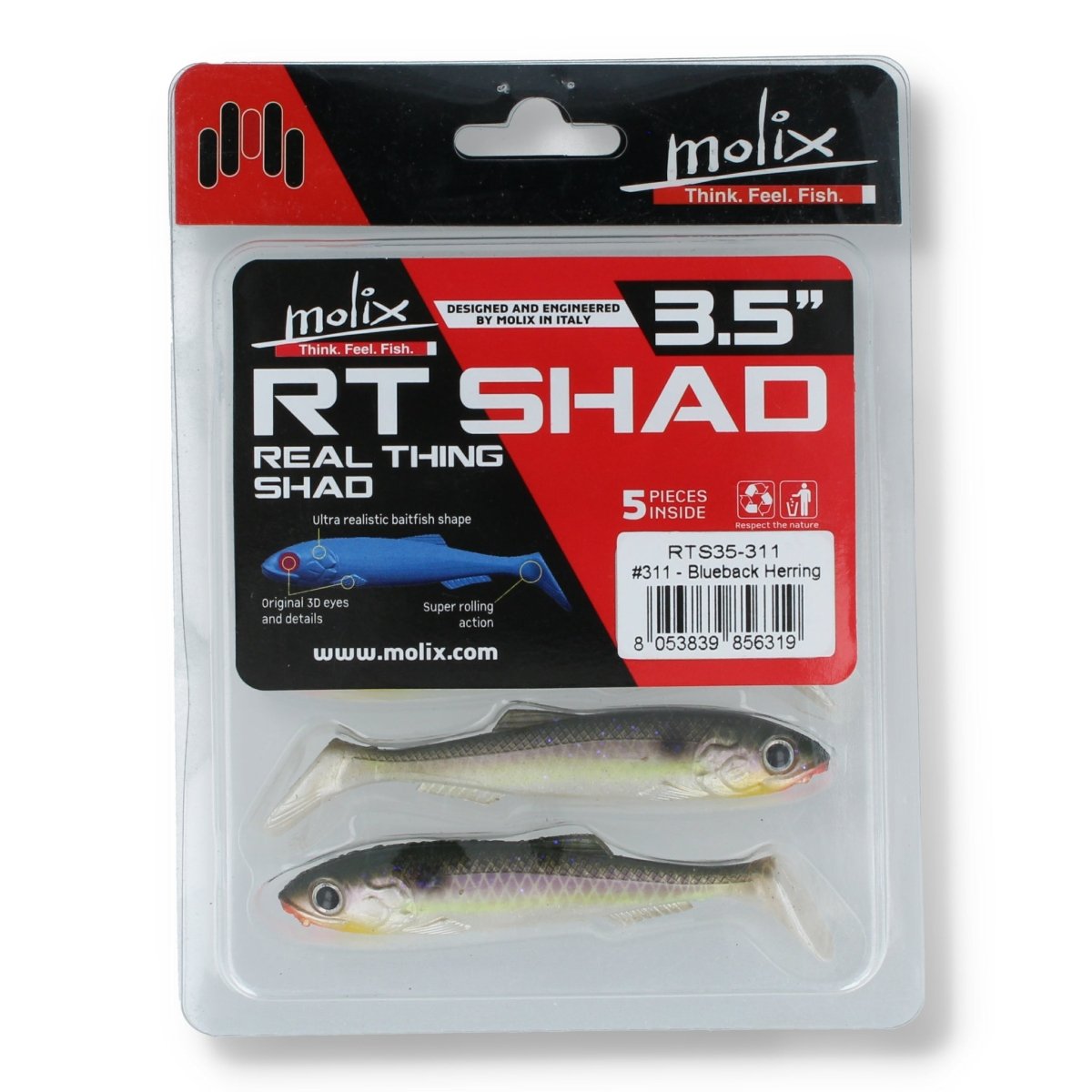 Molix RT Shad 3,5" 311 - Blueback Herring - Kunstköder