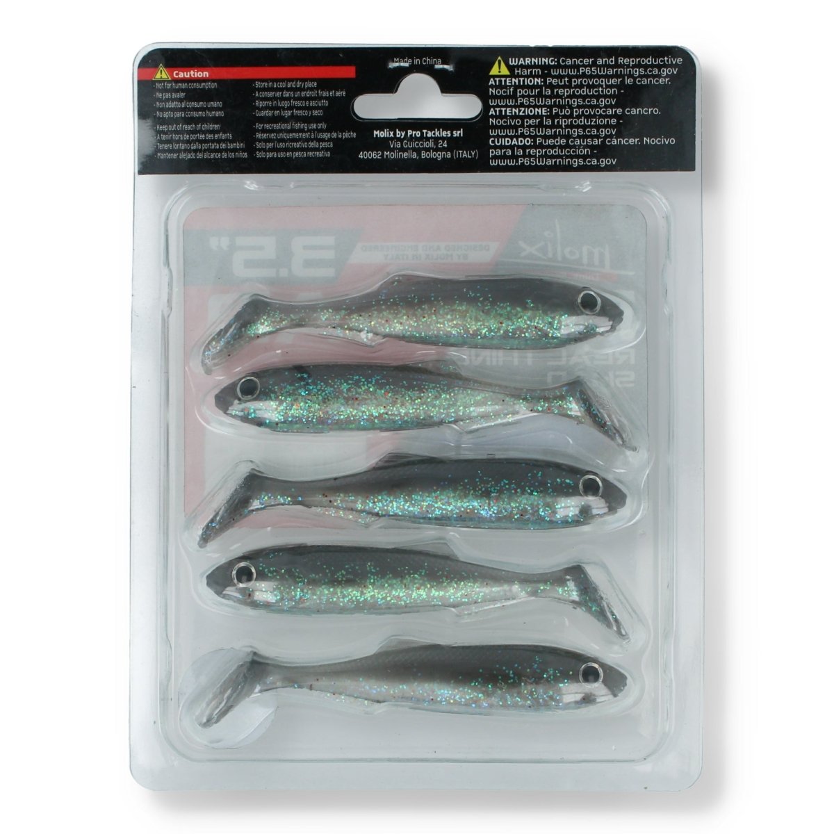 Molix RT Shad 3,5" 148 - UV Clear Chart Multicolor Flake - Kunstköder