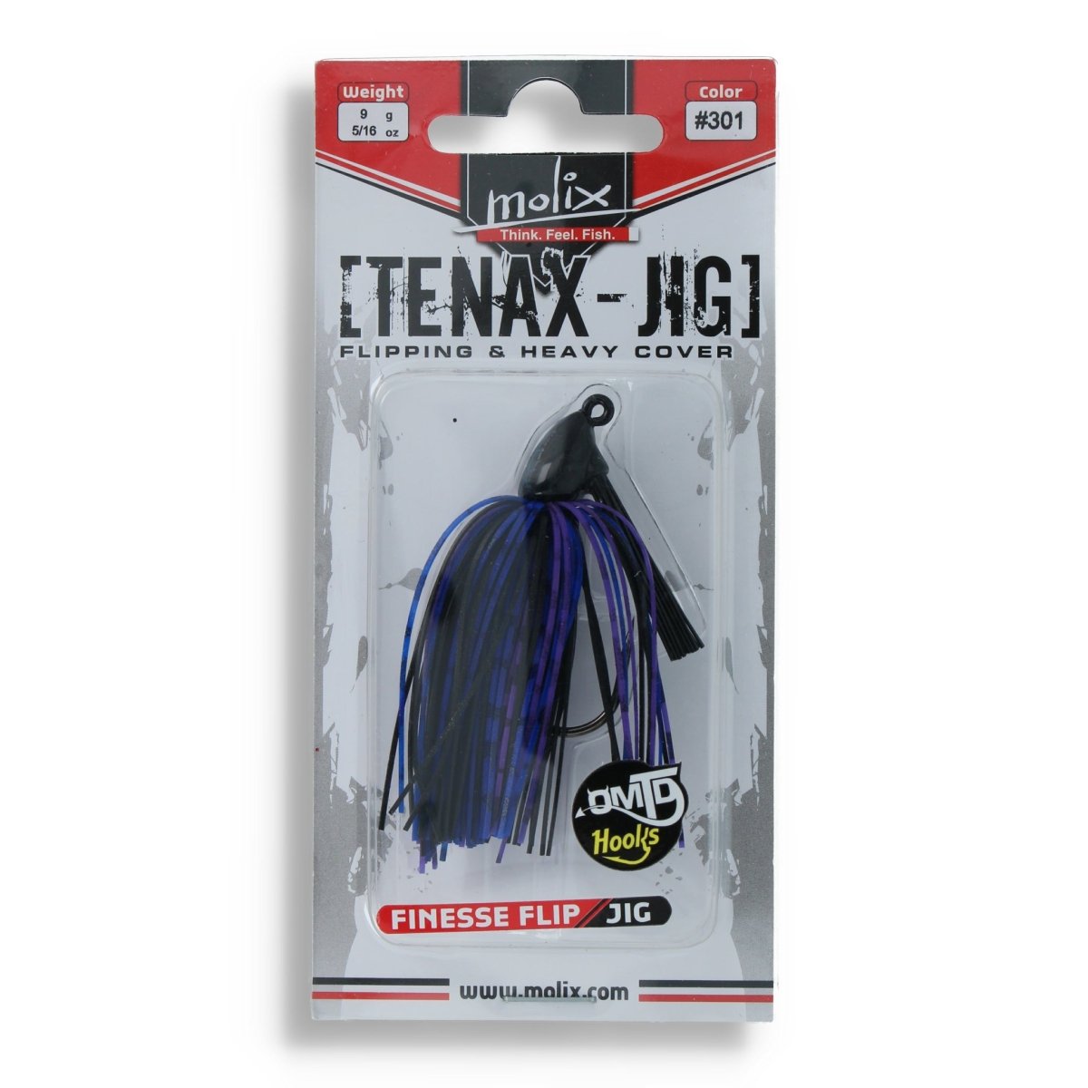 Molix Tenax - Jig 9g 301 Black Blue Purple - Haken & Zubehör