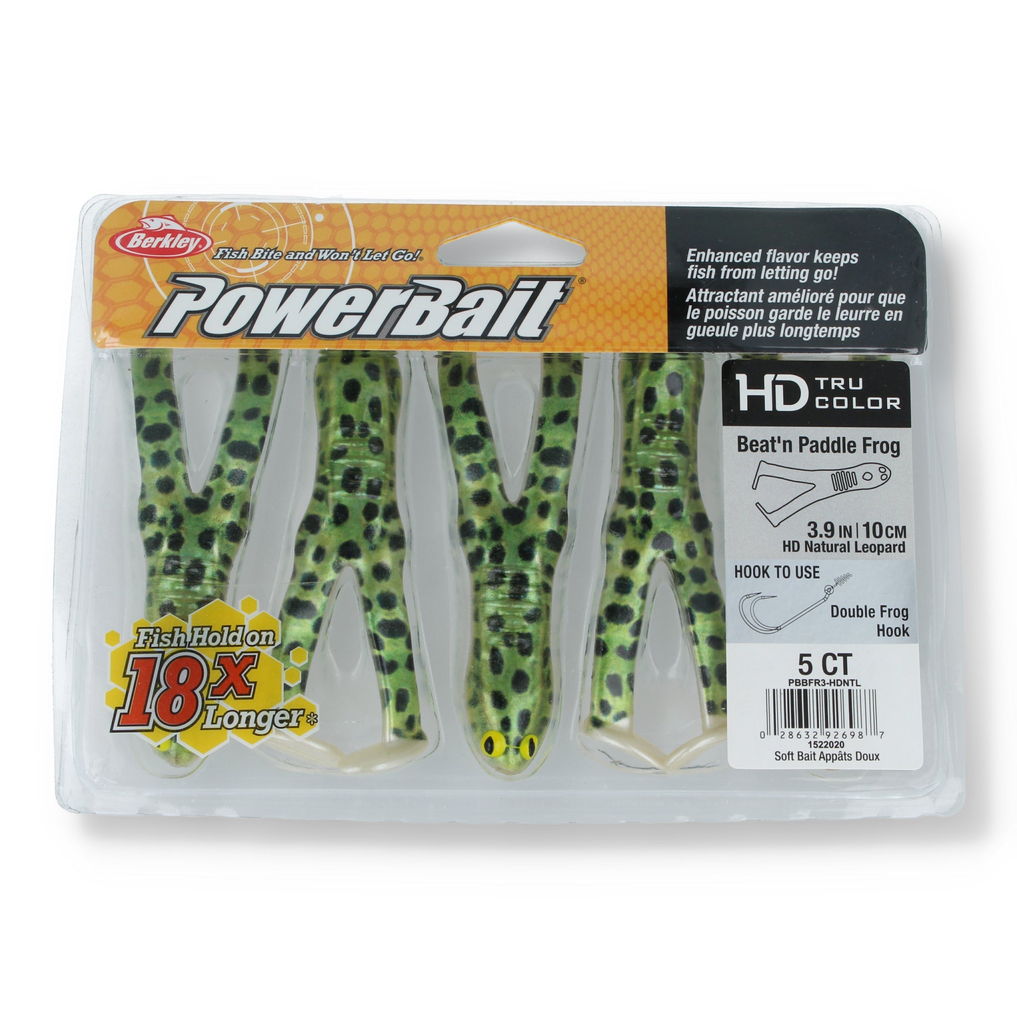 Berkley PowerBait Beat'n Paddle Frog 3,9" HD Natural Leopard - Kunstköder