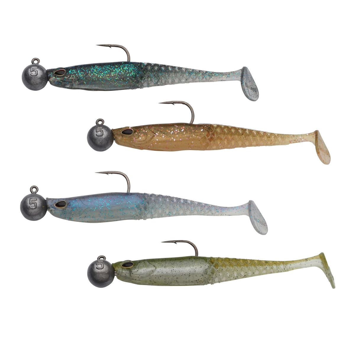 Berkley PowerBait Cullshad Slim RTF 7,5cm / 10cm – 4 Stück montiert 7,5cm / 5g Clear Water - Gummifisch