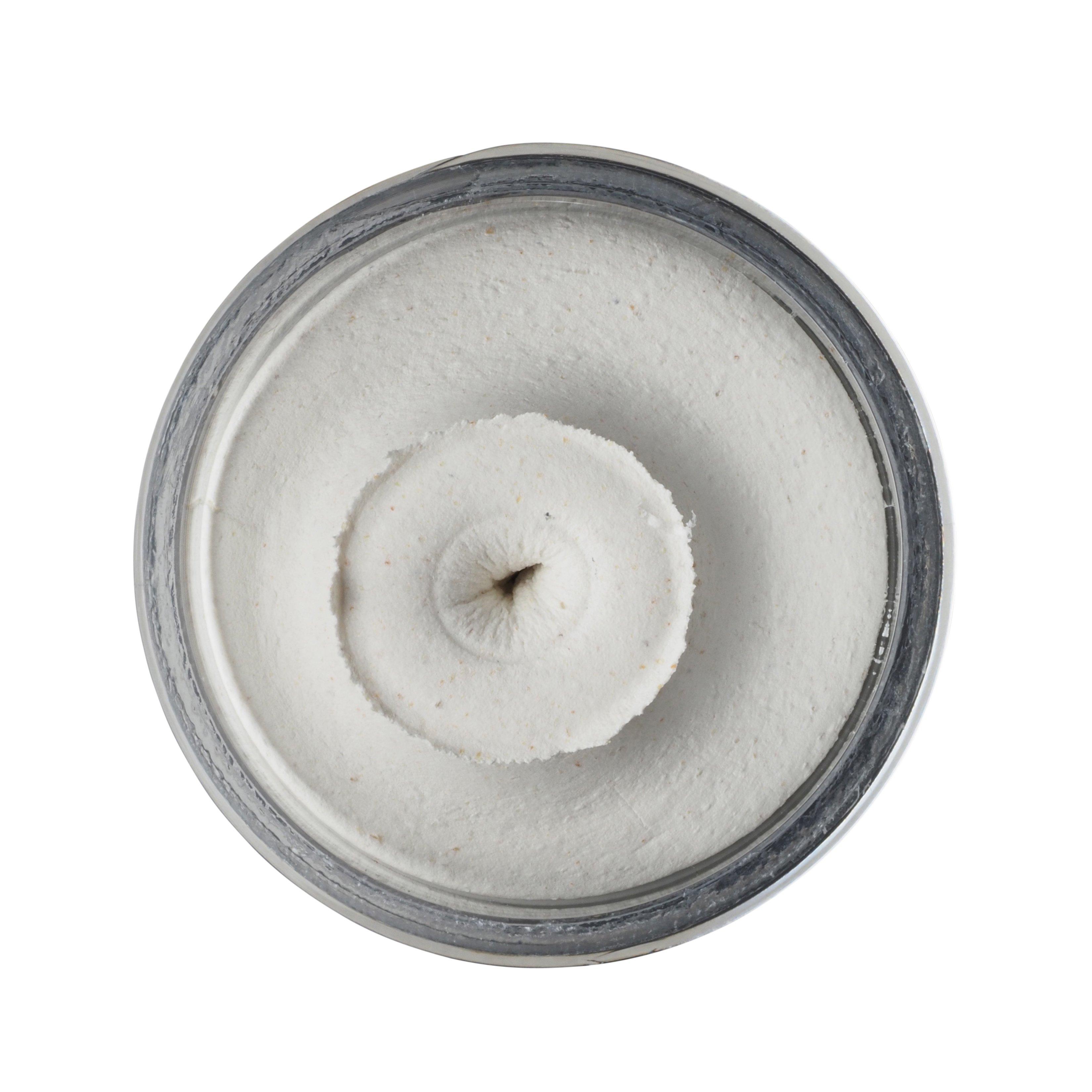 Berkley PowerBait Natural Glitter Trout Dough Garlic 50 g – Forellenteig mit Knoblauch - Aroma White Glitter - Forellenköder