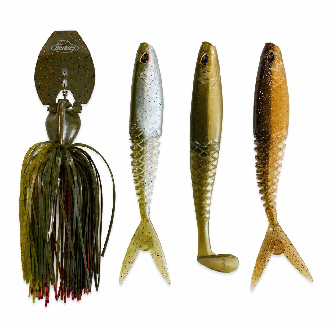 Berkley PowerBait Slobberknocker Kit mit 3 Trailern 11g Clear Water - Chatterbait