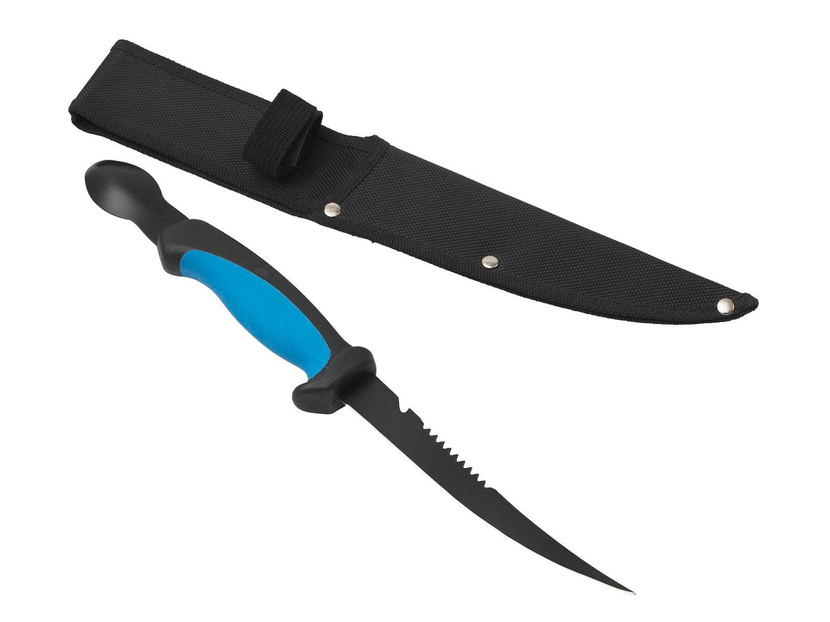 Kinetic Knife with Roe Spoon 16cm Black/Blue - Haken & Zubehör
