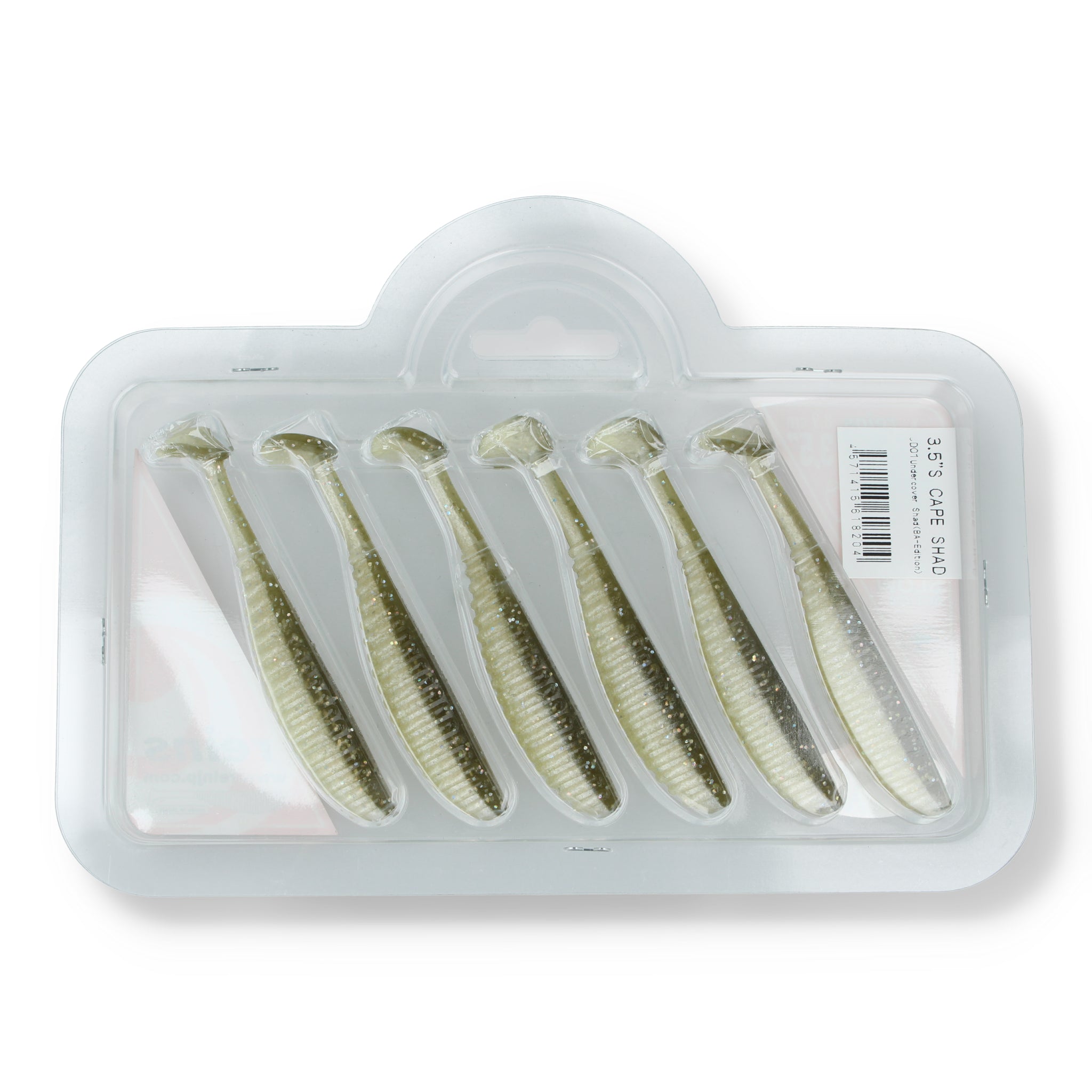 Reins S - Cape Shad 3.5" (8.9cm) B49 Chika Orange/Chartreuse Silver Glitter - Softbait