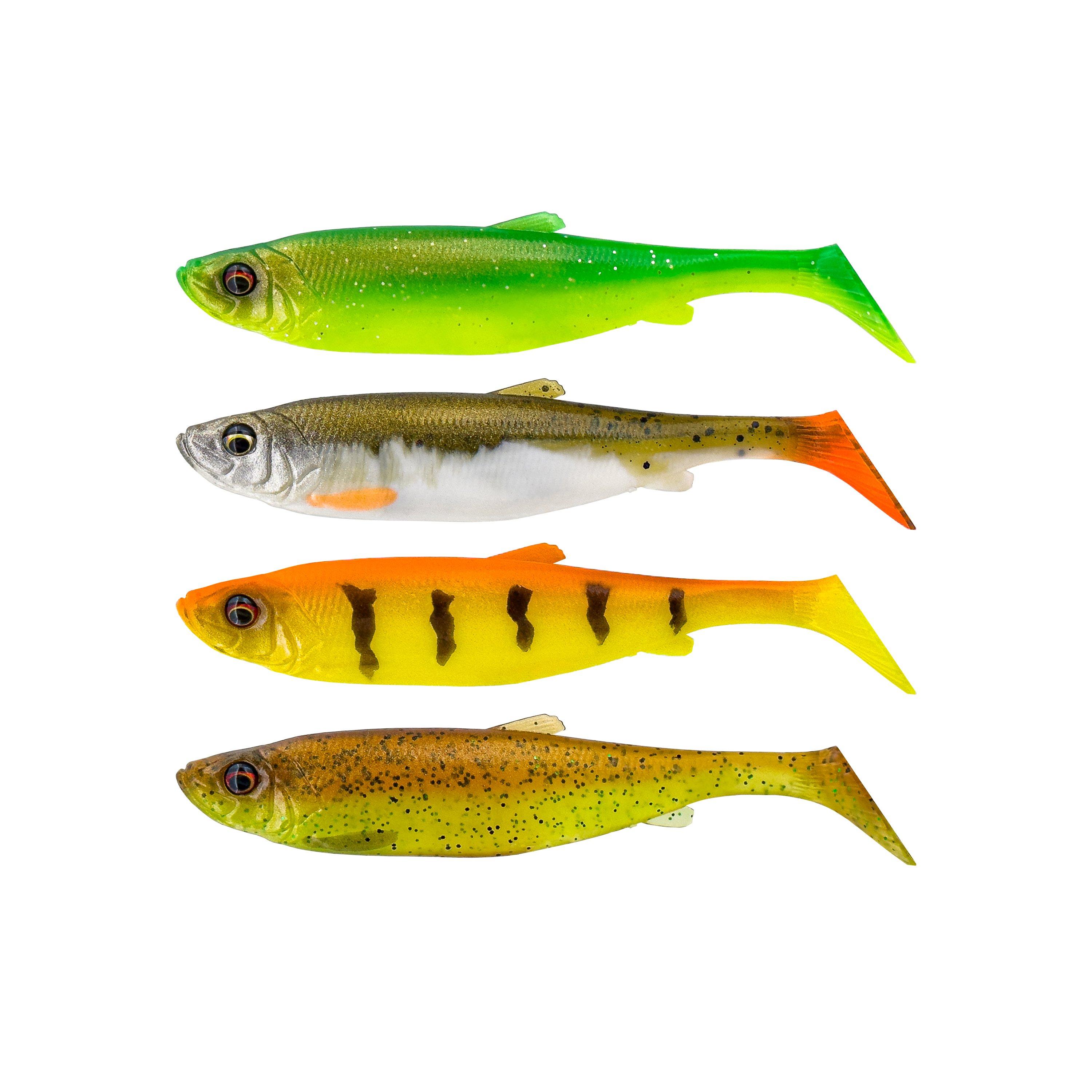 Savage Gear 3D Herring Shad Mix – Gummifisch - Set 9cm / 5g / 4 Stk Dark Water Mix - Gummiköder