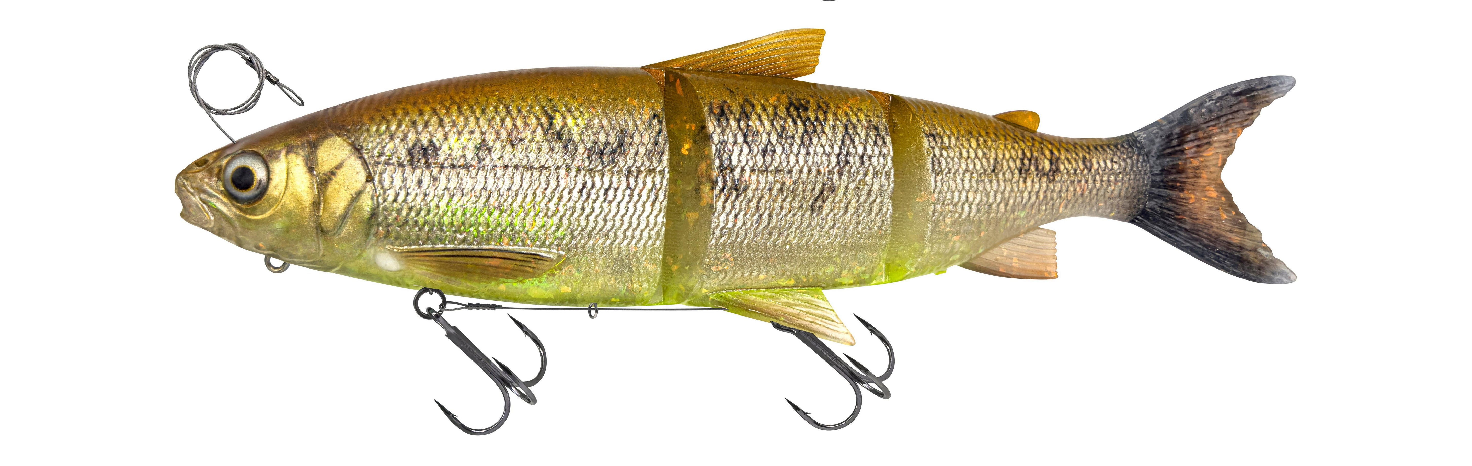 Savage Gear 3D Line Thru Whitefish - Realistische Soft Glidebait 22cm / 107g Brown Chartreuse - Glidebait