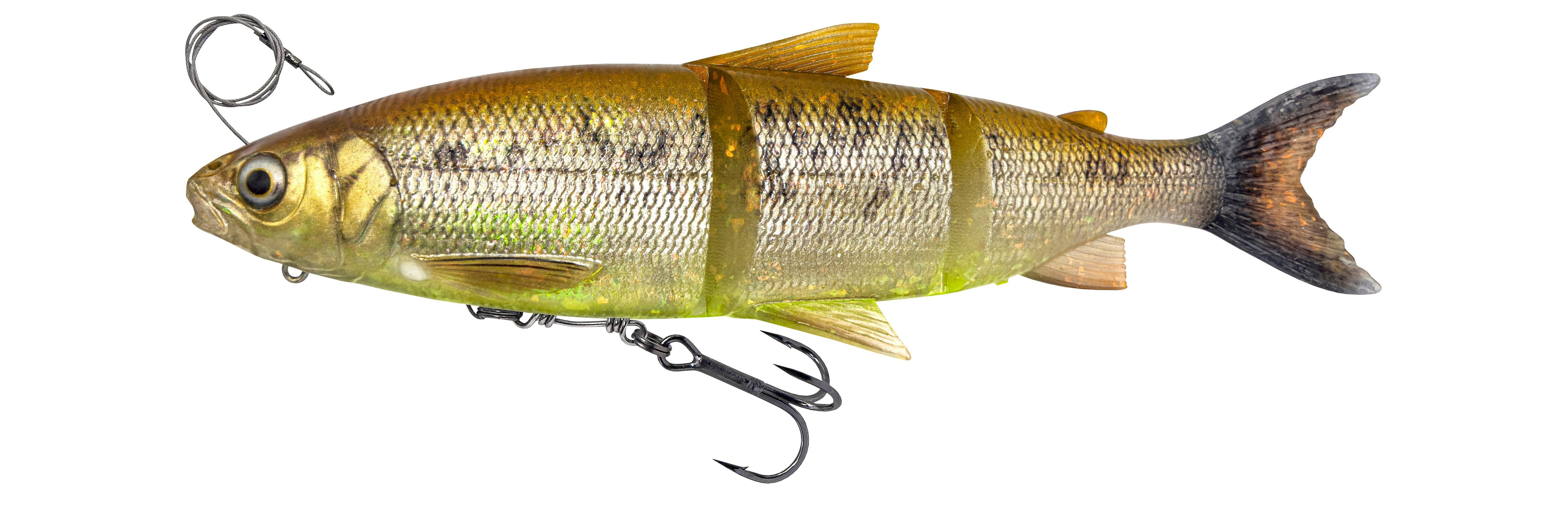 Savage Gear 3D Line Thru Whitefish - Realistische Soft Glidebait 17cm / 53g Brown Chartreuse - Glidebait