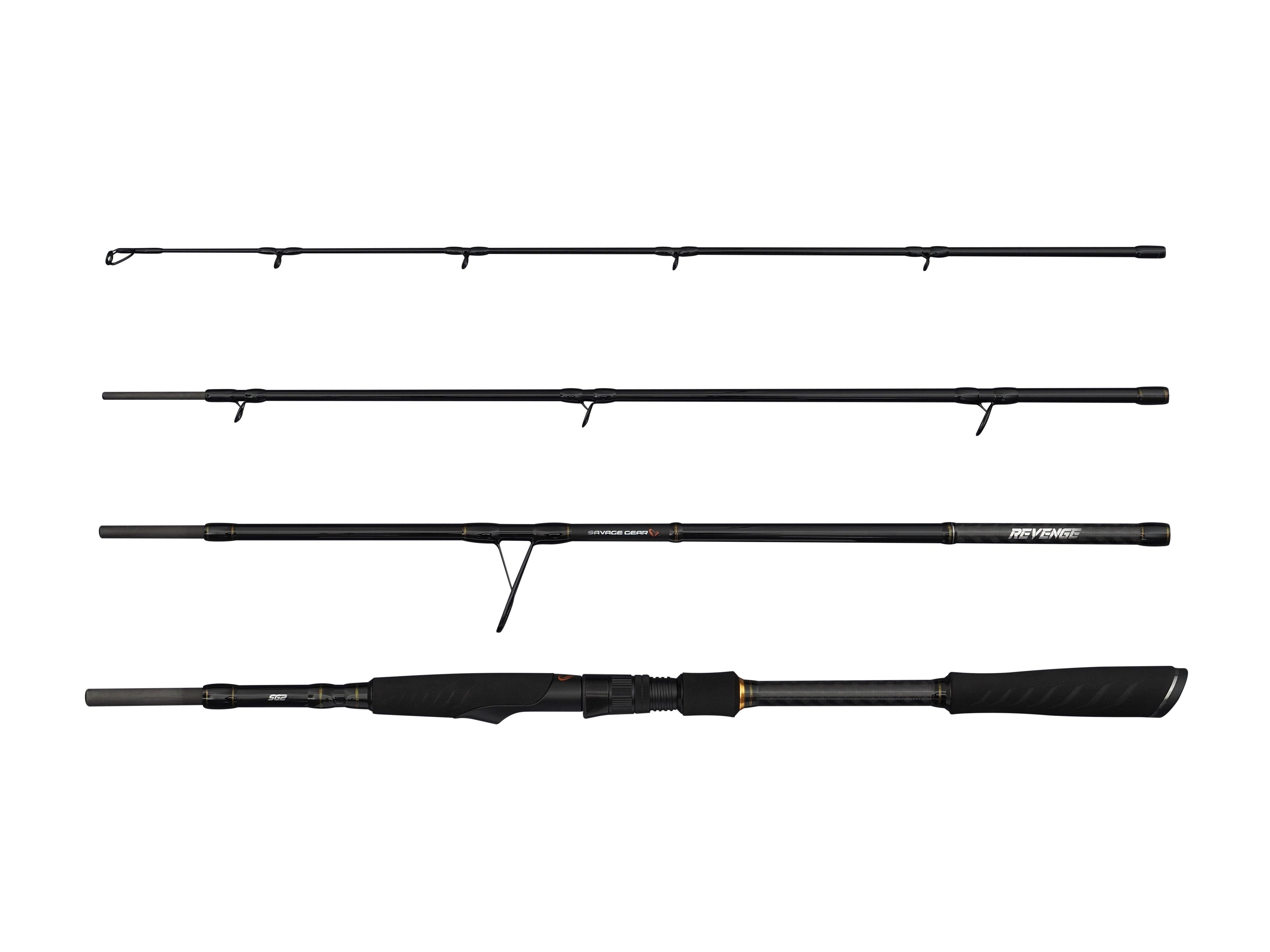 Savage Gear Revenge SG2 Heavy Game Travel – 4 - teilige Reise - Spinnrute für Hecht 2.15m / 20 - 60g - Angelrute - Reisrute - Spin
